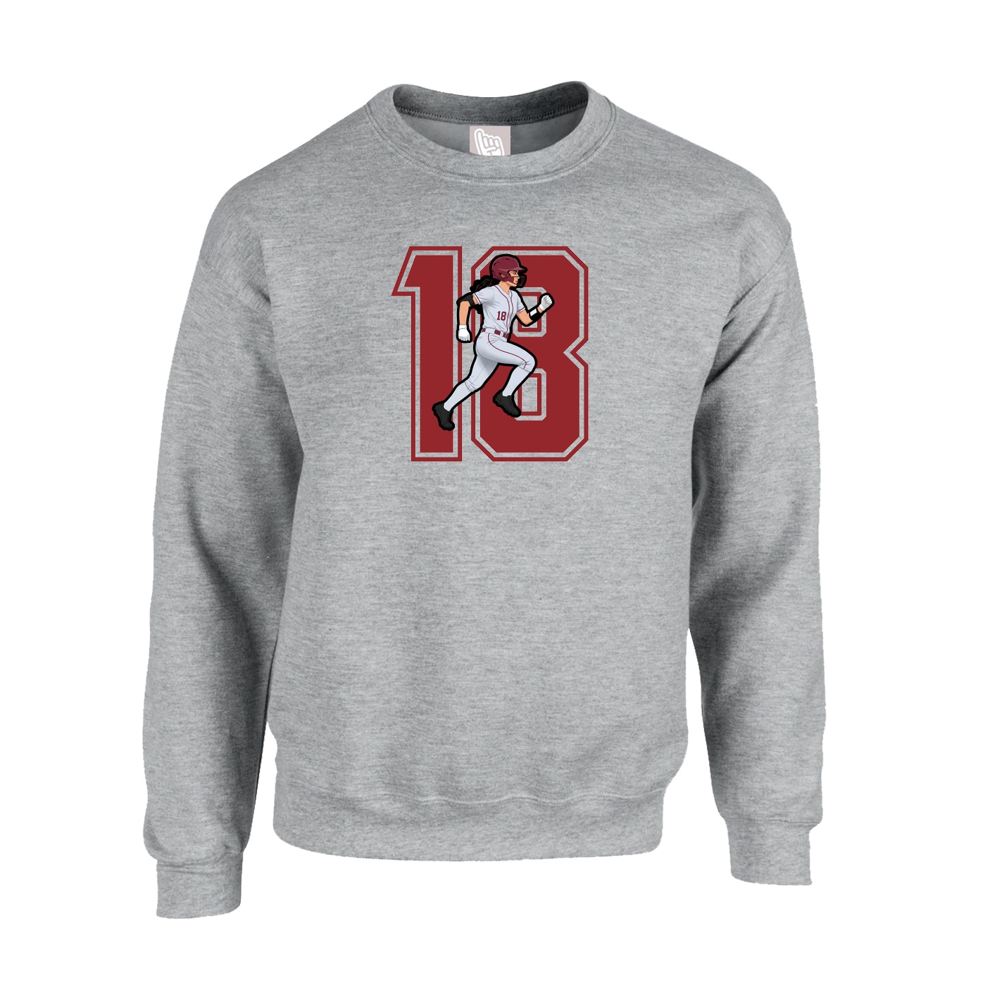 Fleece Crew — Number in Grey