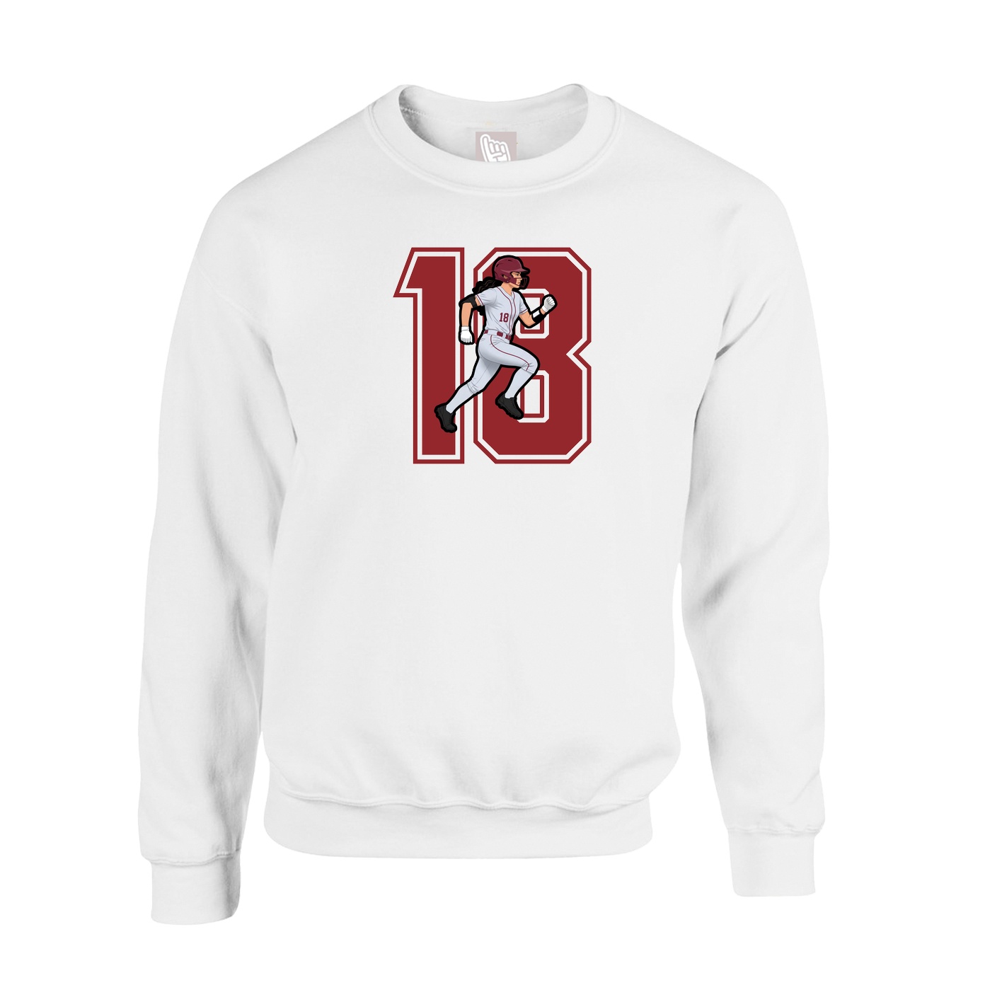 Fleece Crew — Number in White