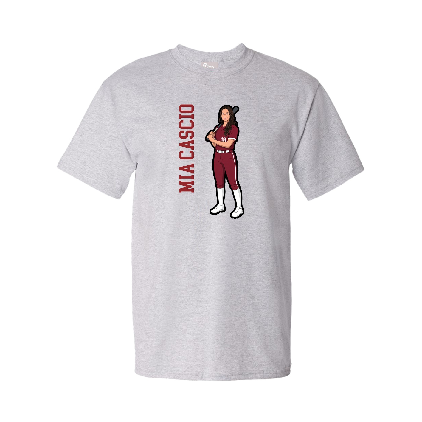 Tee — Name Vertical in Grey
