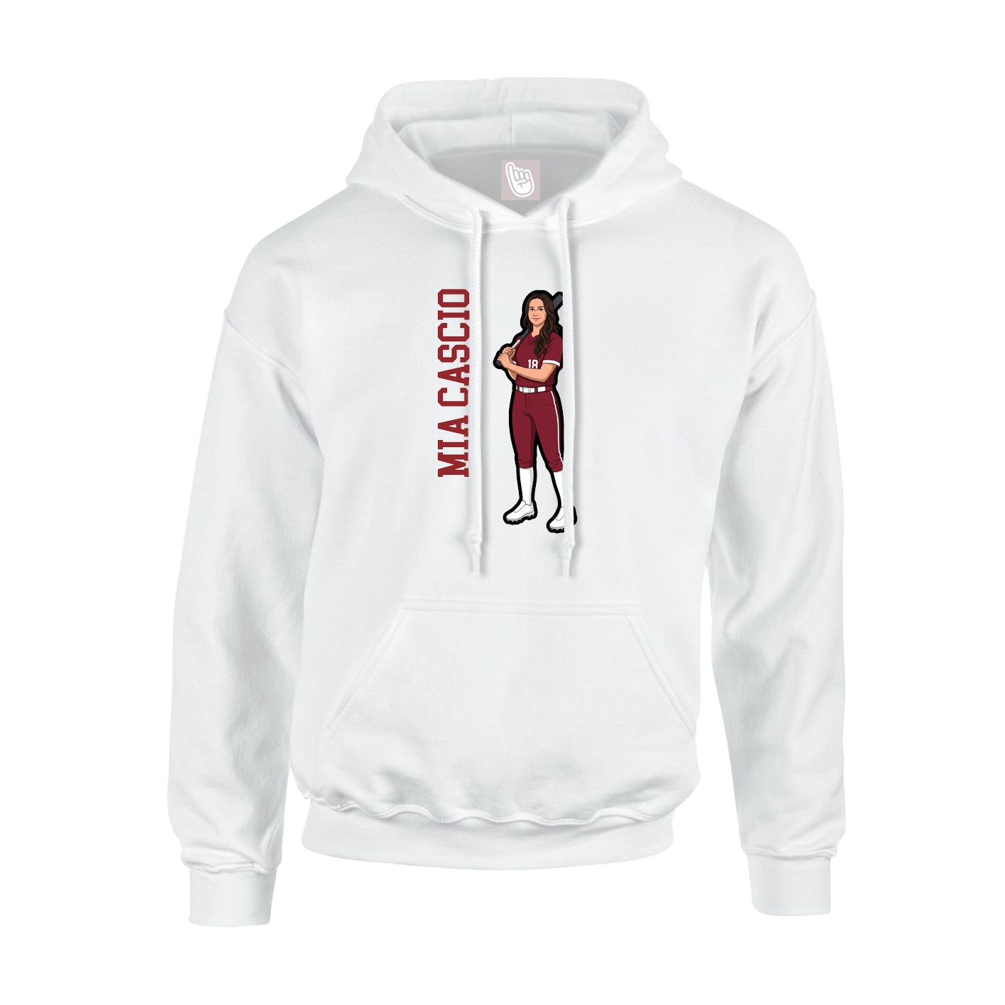 Youth Hoodie — Name Vertical in White