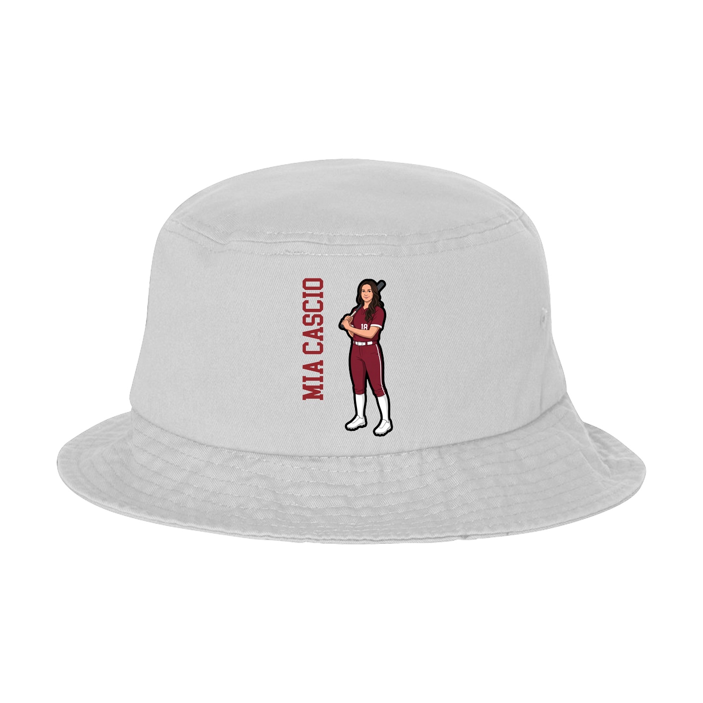 Bucket Cap — Name Vertical in White
