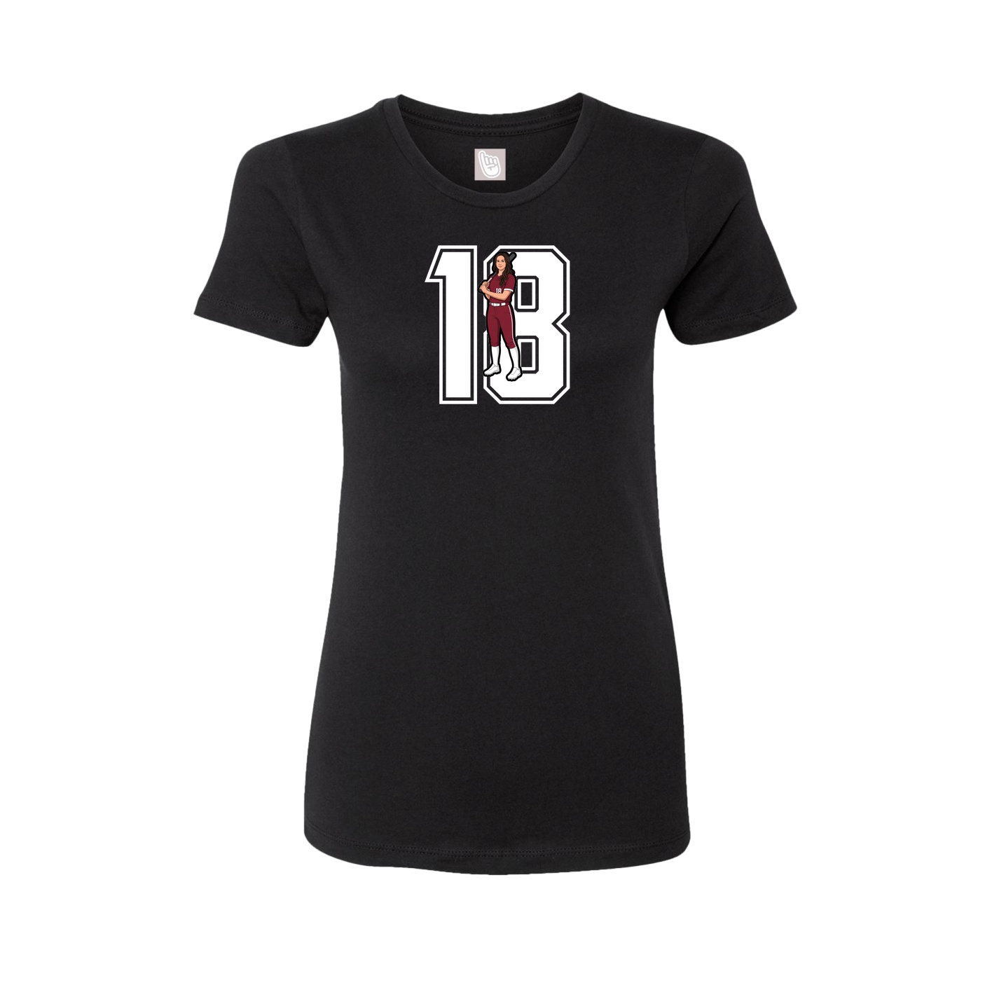 Womens Tee — Number in Black