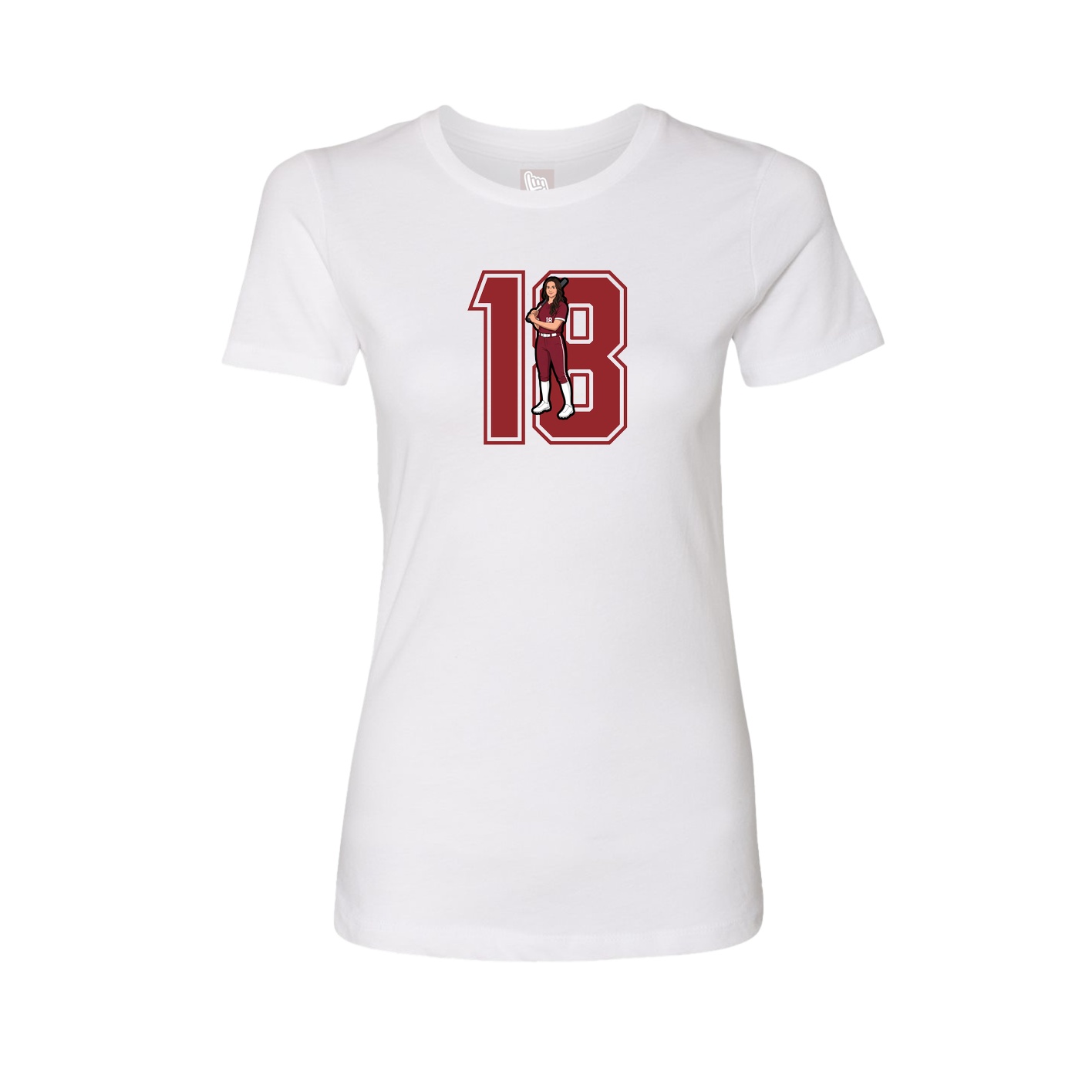 Womens Tee — Number in White