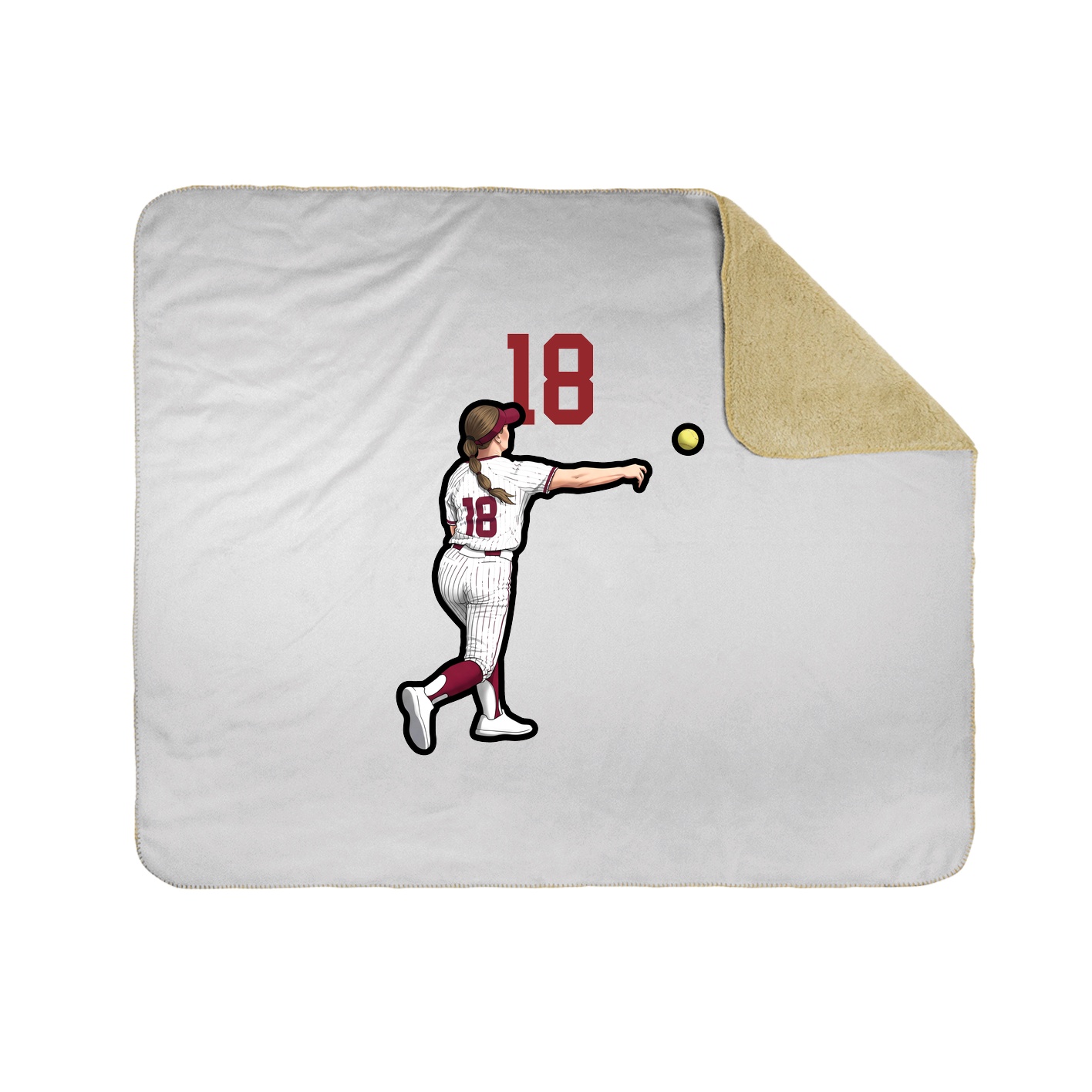 Throw Blanket — Number Top in White