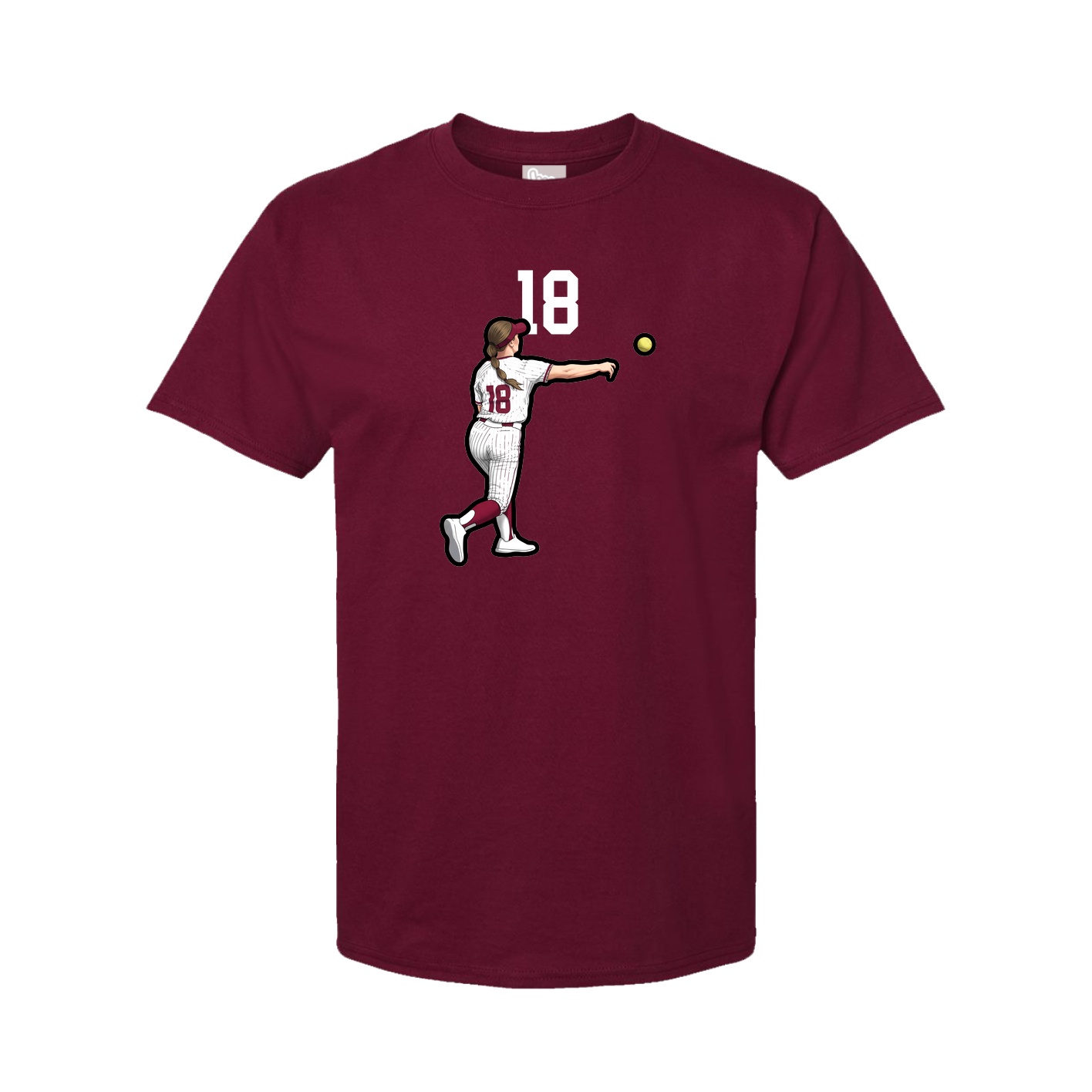Youth Tee — Number Top in Cardinal