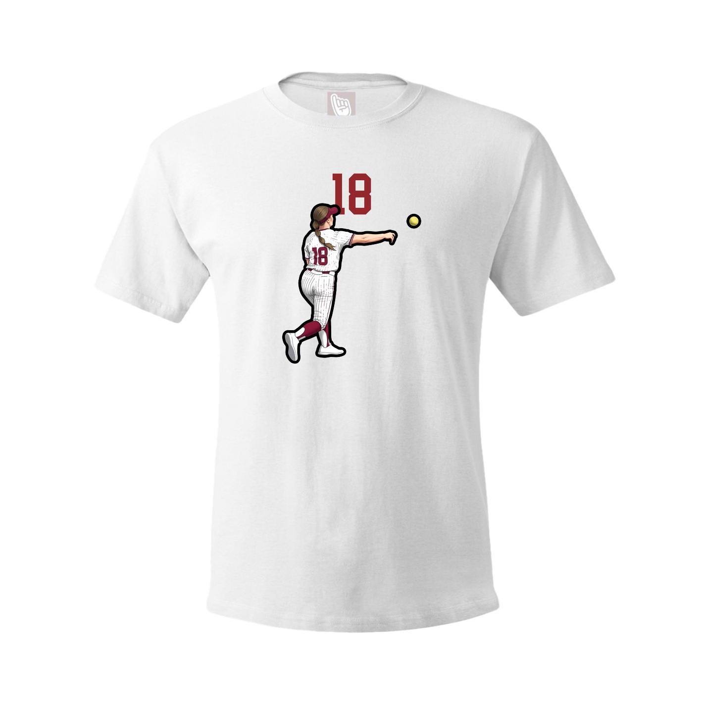 Youth Tee — Number Top in White
