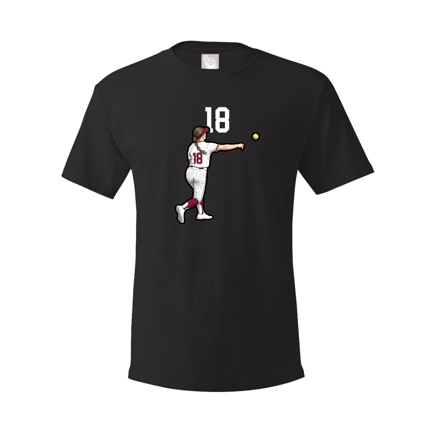 Youth Tee — Number Top in Black