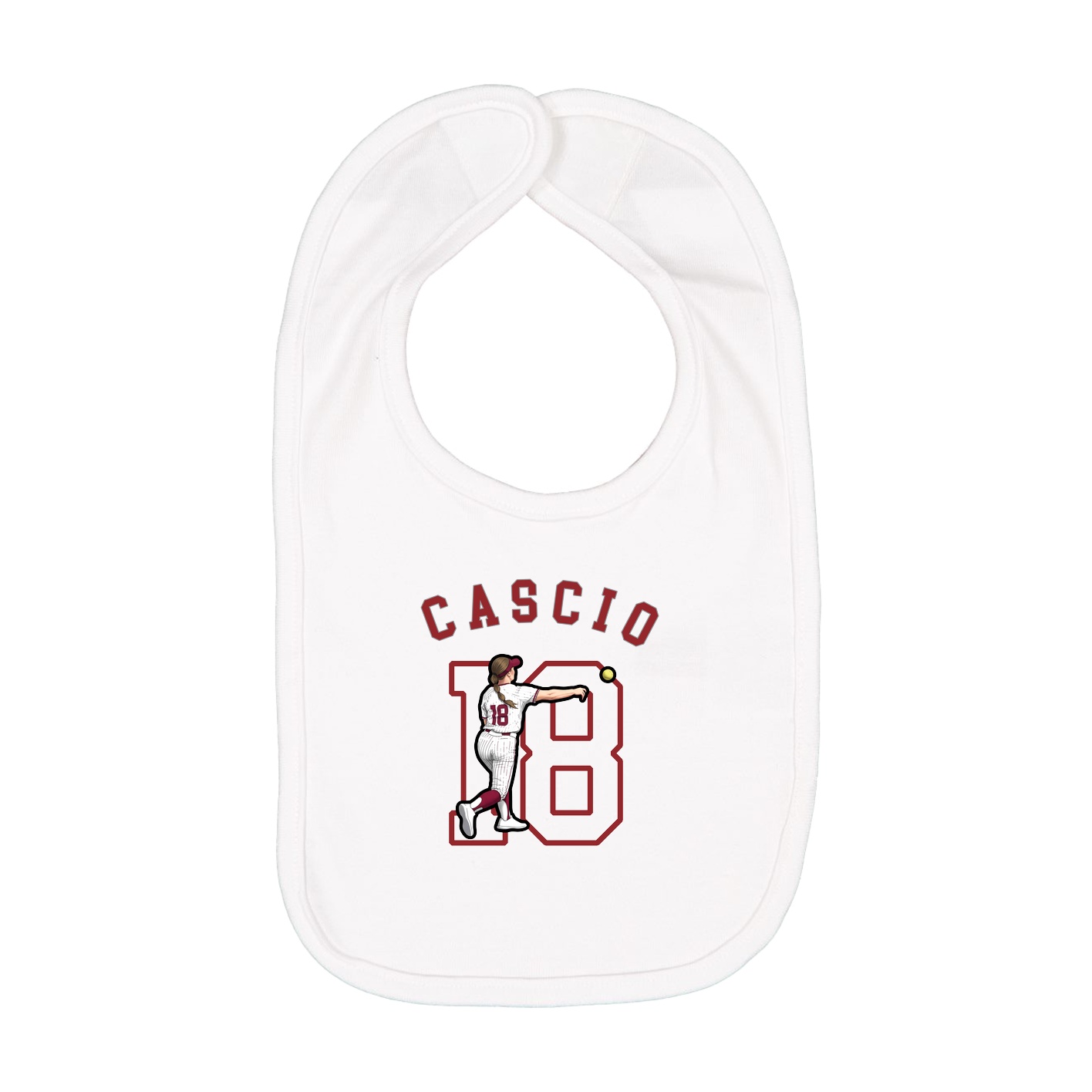Infant Bib — Shirsey Arch in White
