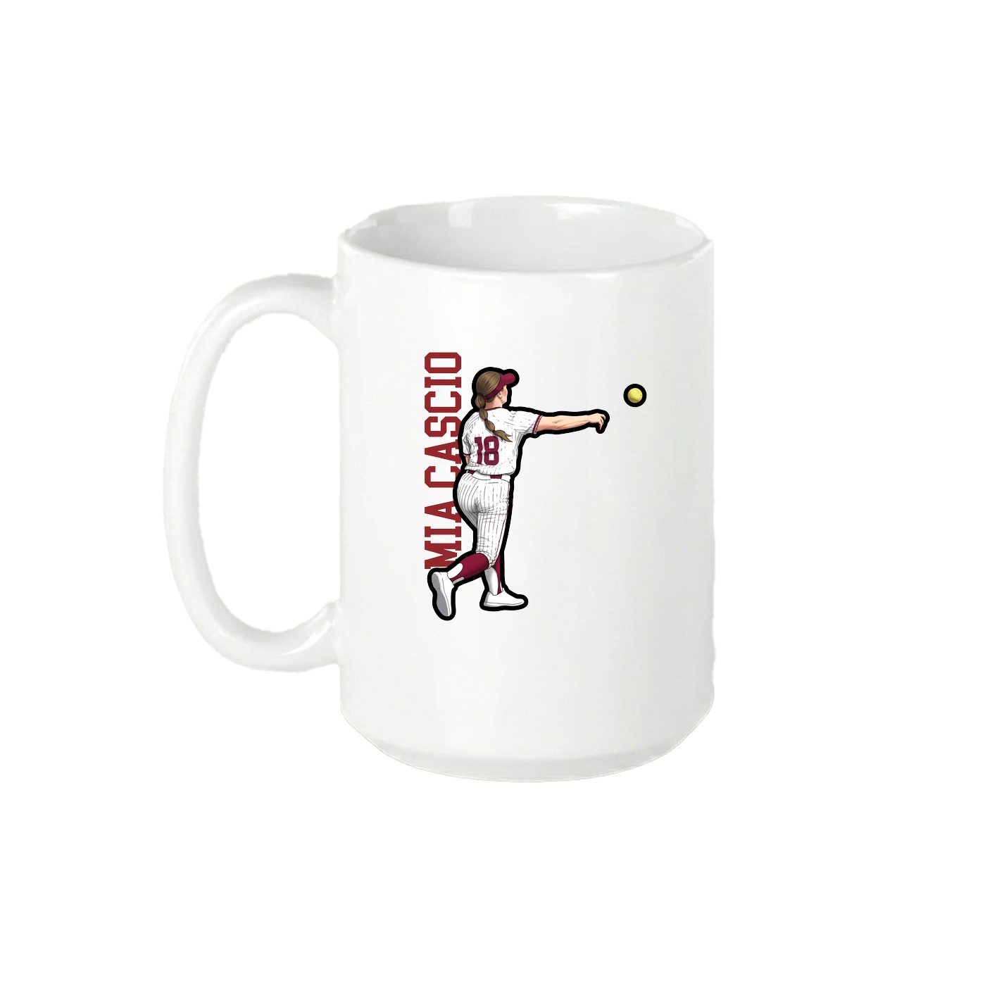 15oz Coffee Mug — Name Vertical in White