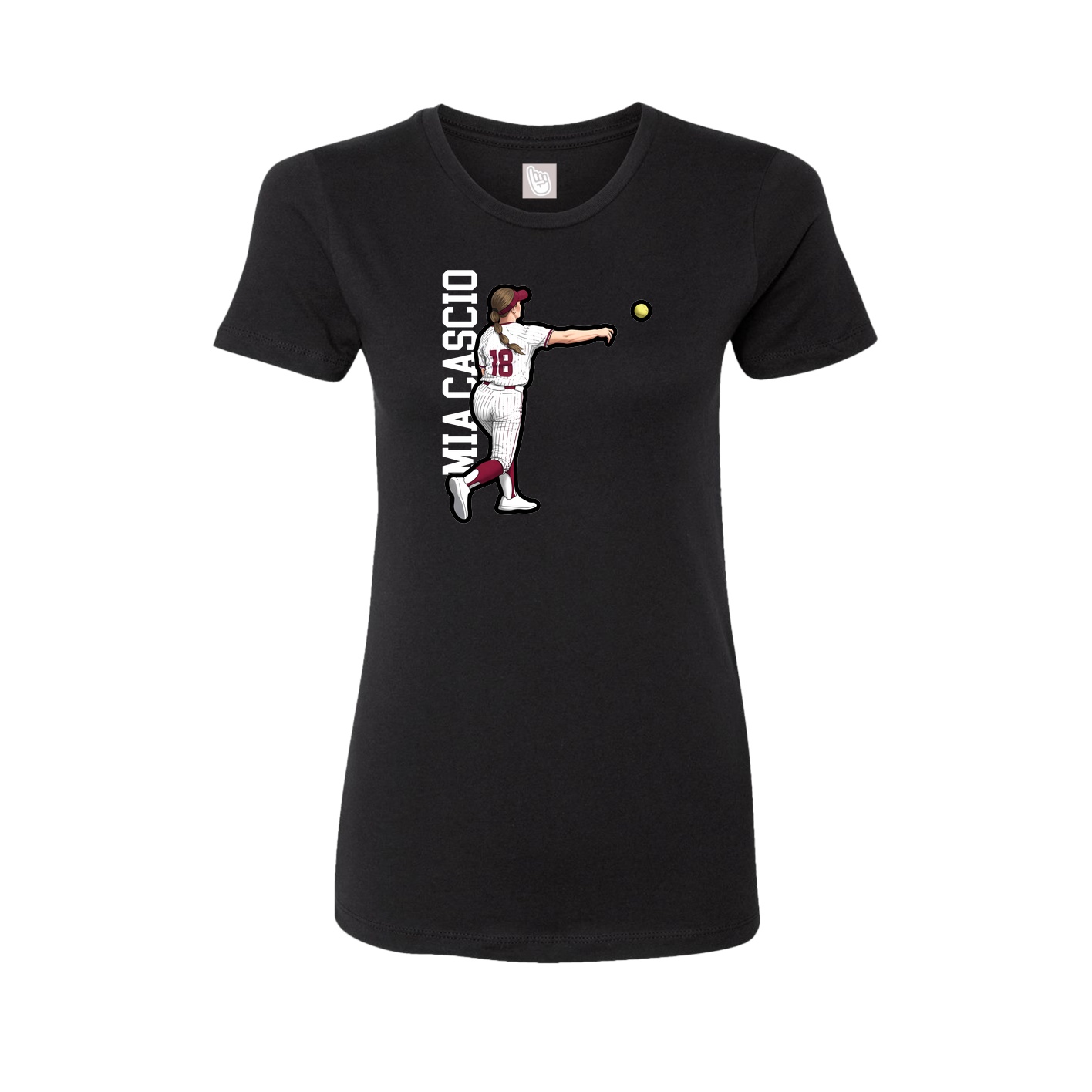 Womens Tee — Name Vertical in Black
