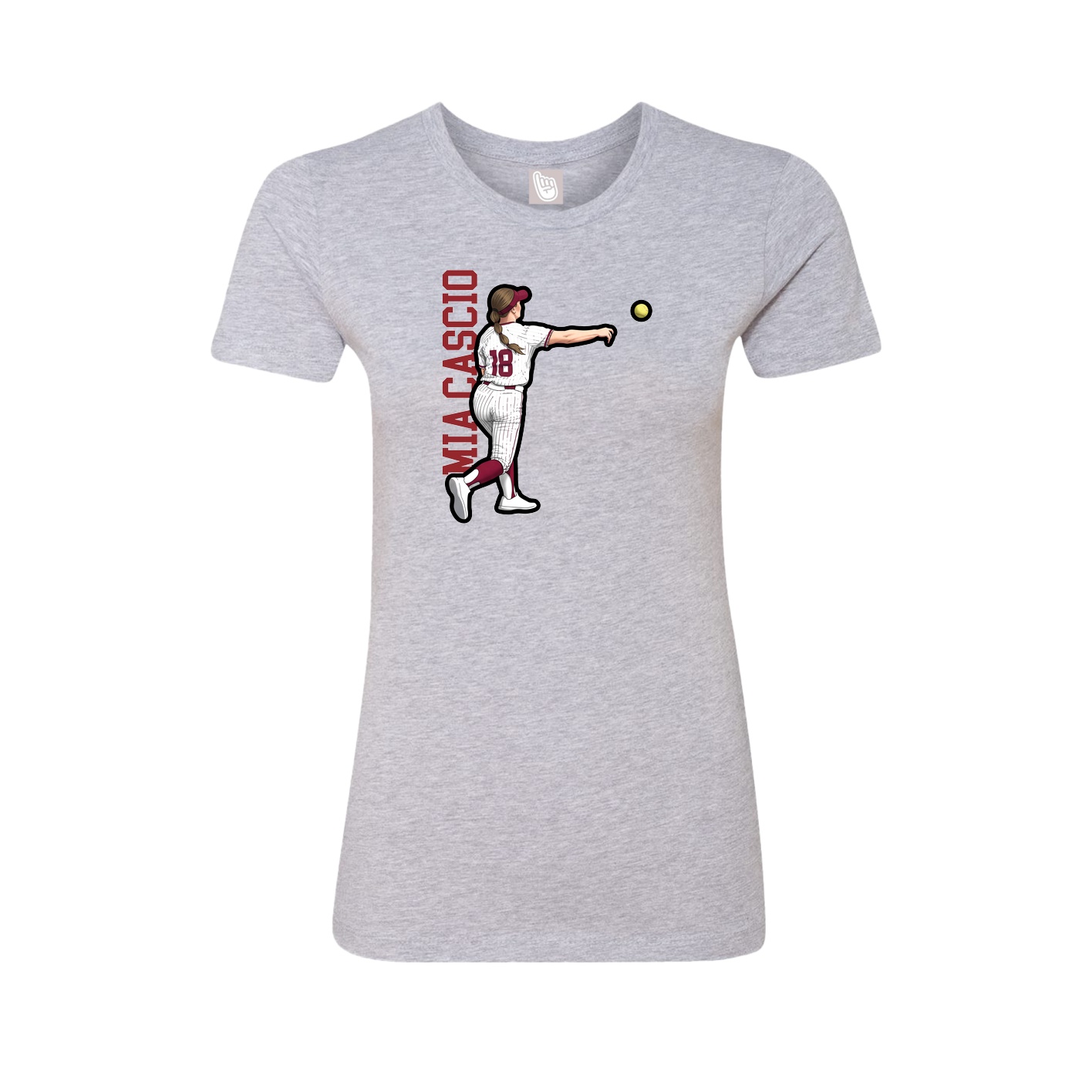 Womens Tee — Name Vertical in Grey