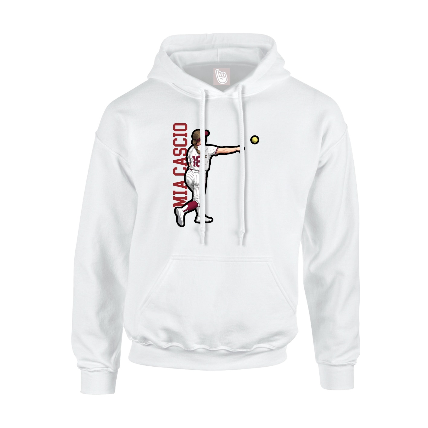 Youth Hoodie — Name Vertical in White