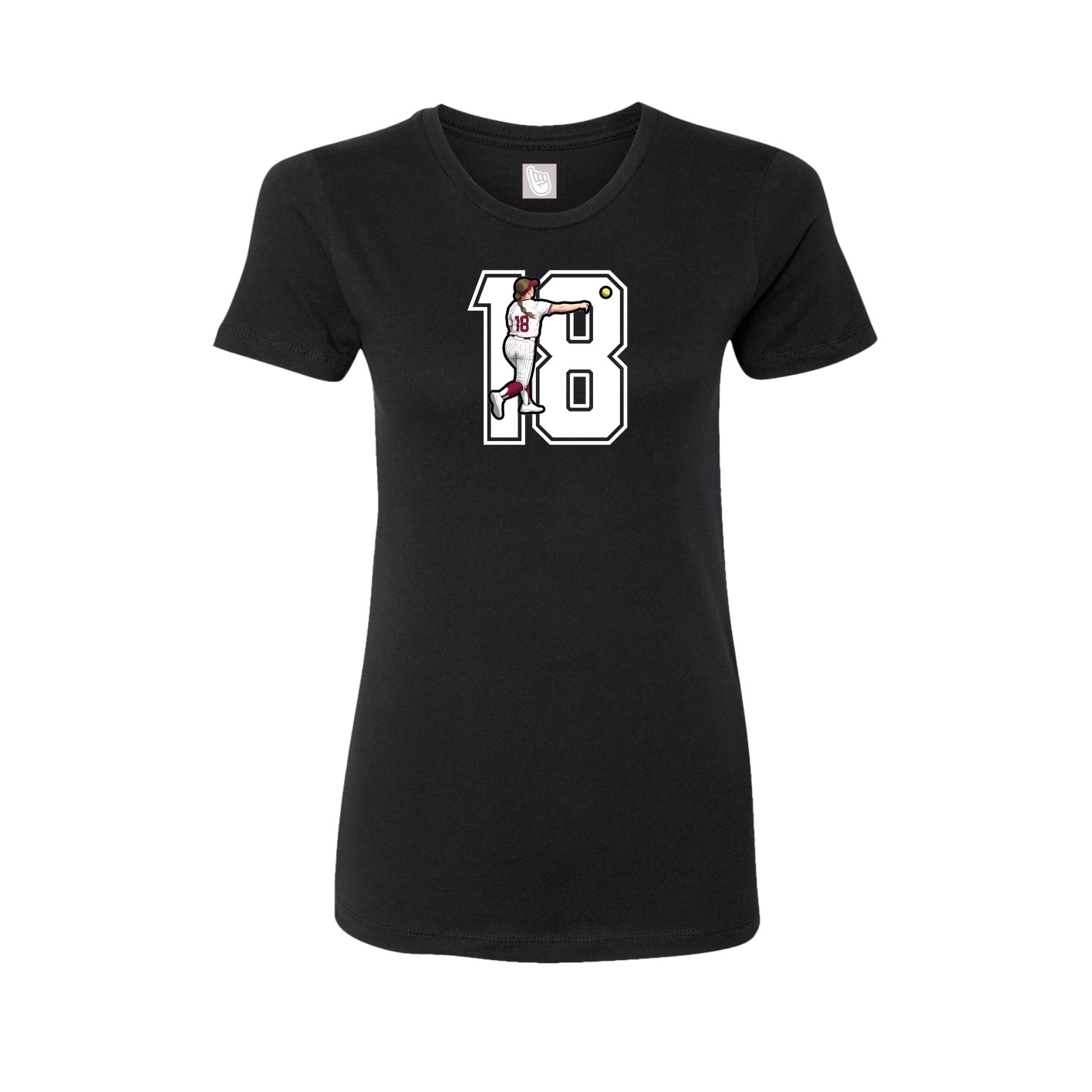 Womens Tee — Number in Black