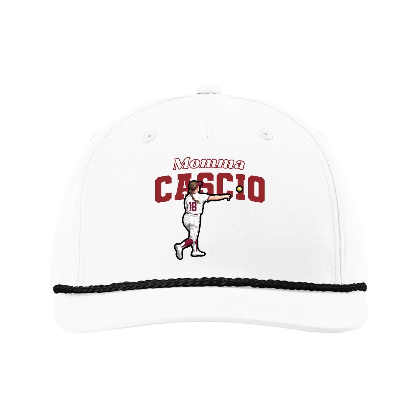 Five-Panel Classic Rope Cap — Mothers Day Block in White