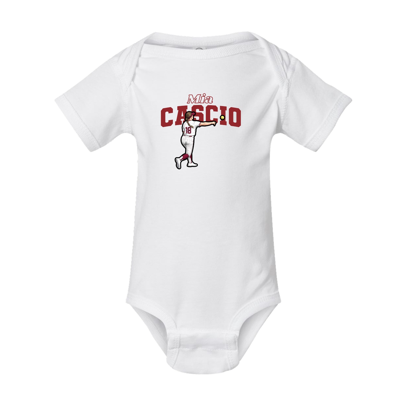 Baby Onesie — Name Arch in White