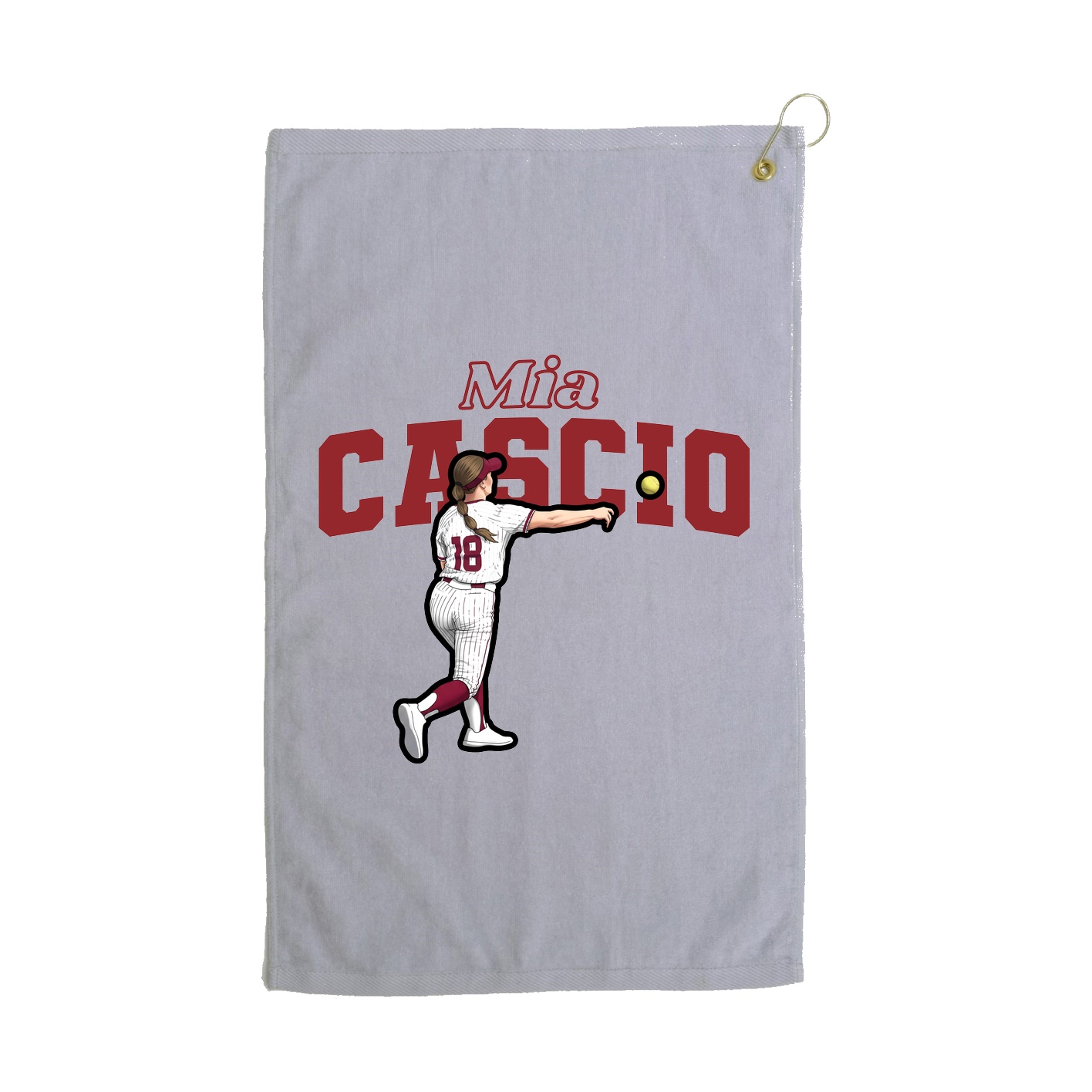 Golf Towel — Name Arch in Grey