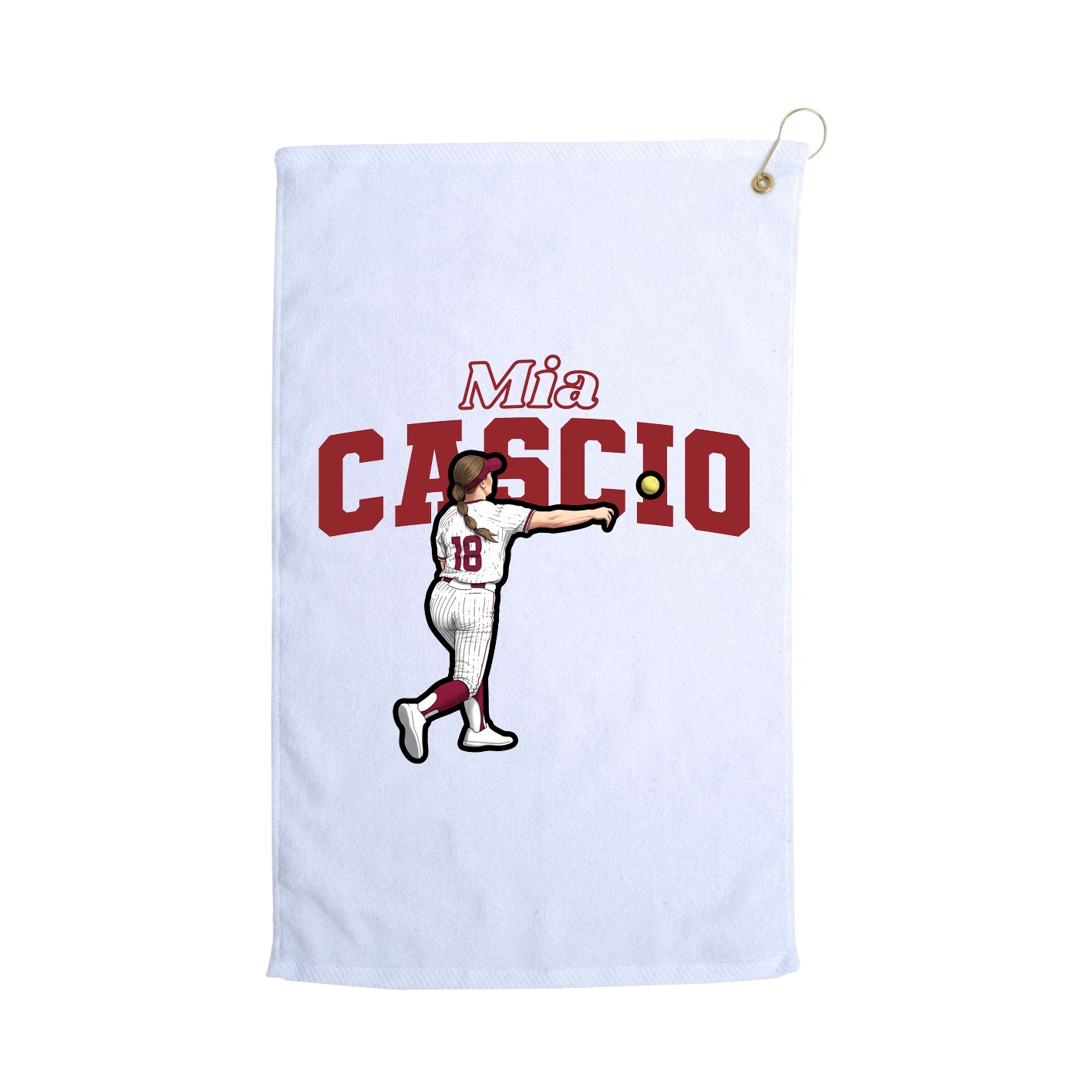 Golf Towel — Name Arch in White
