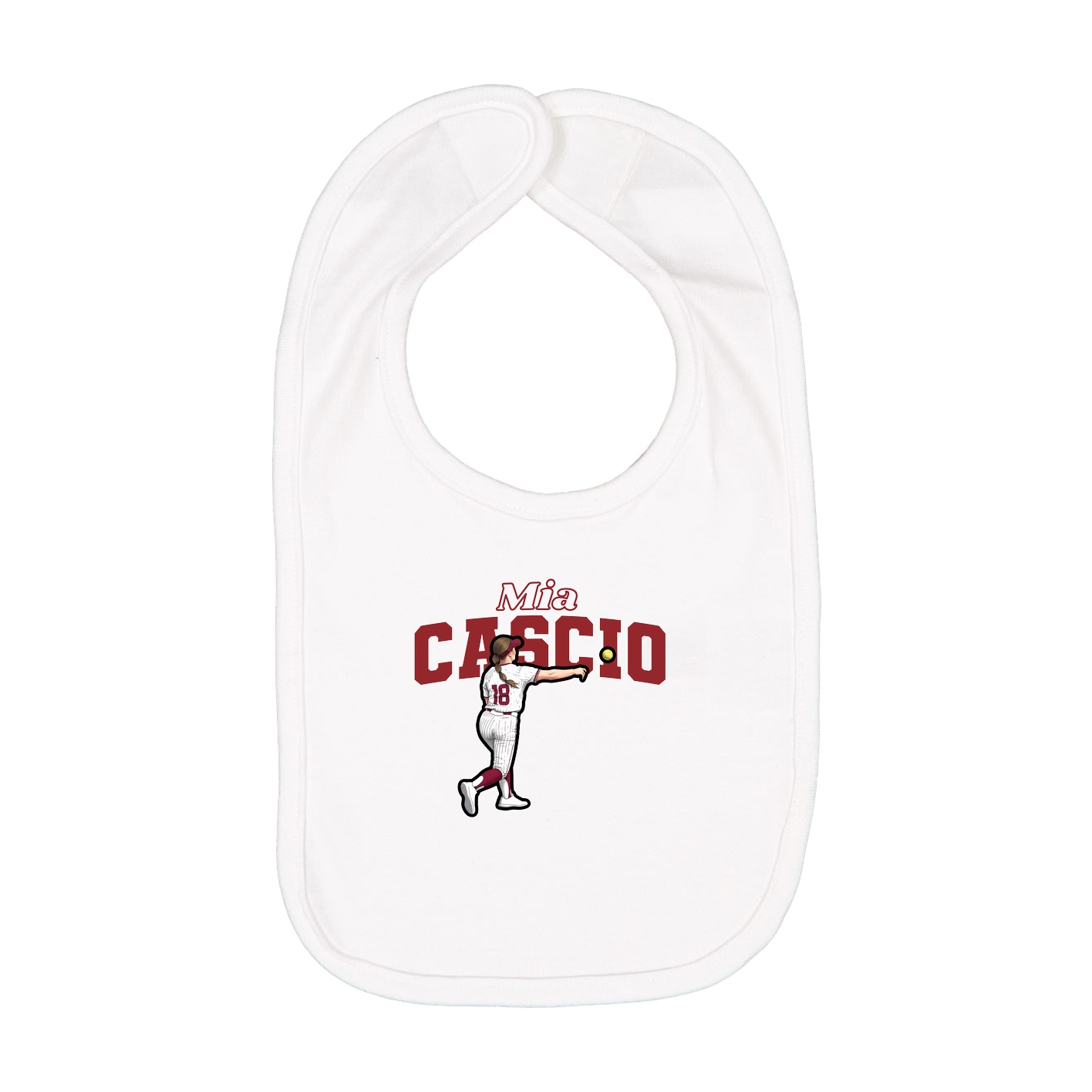 Infant Bib — Name Arch in White