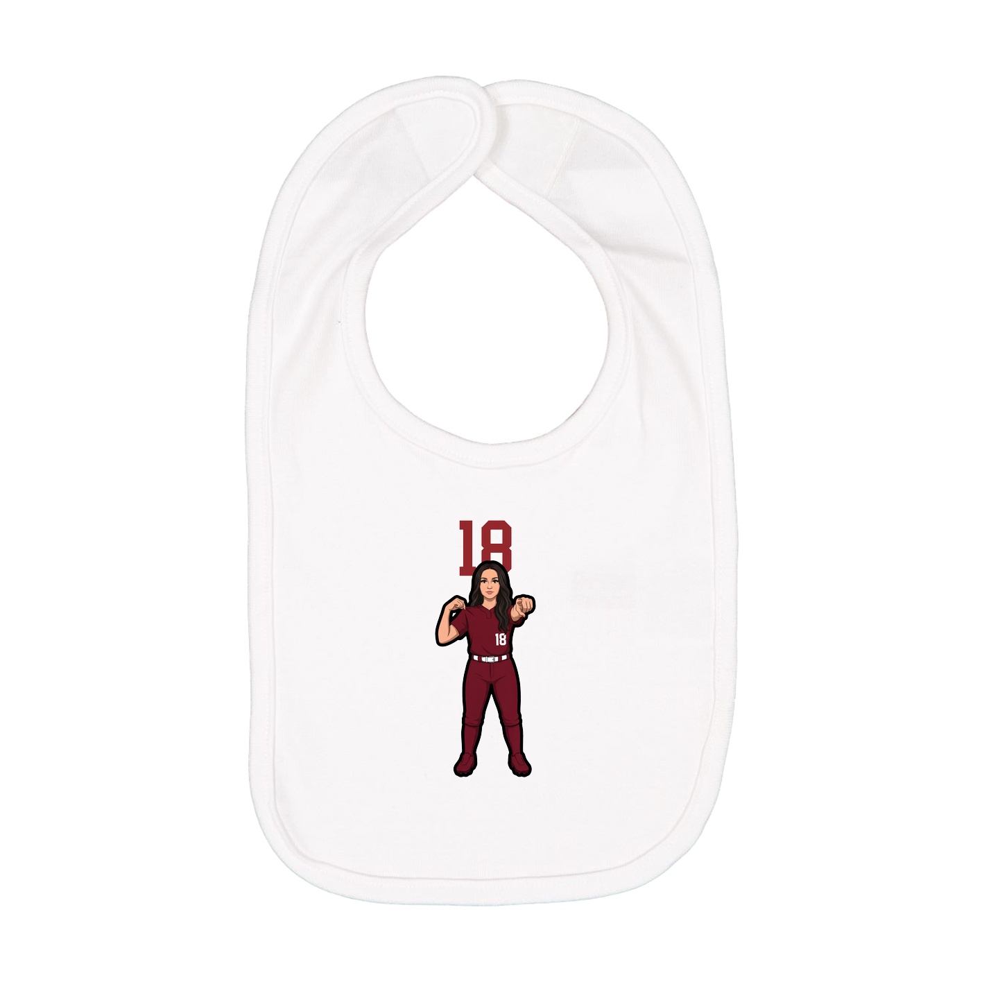 Infant Bib — Number Top in White