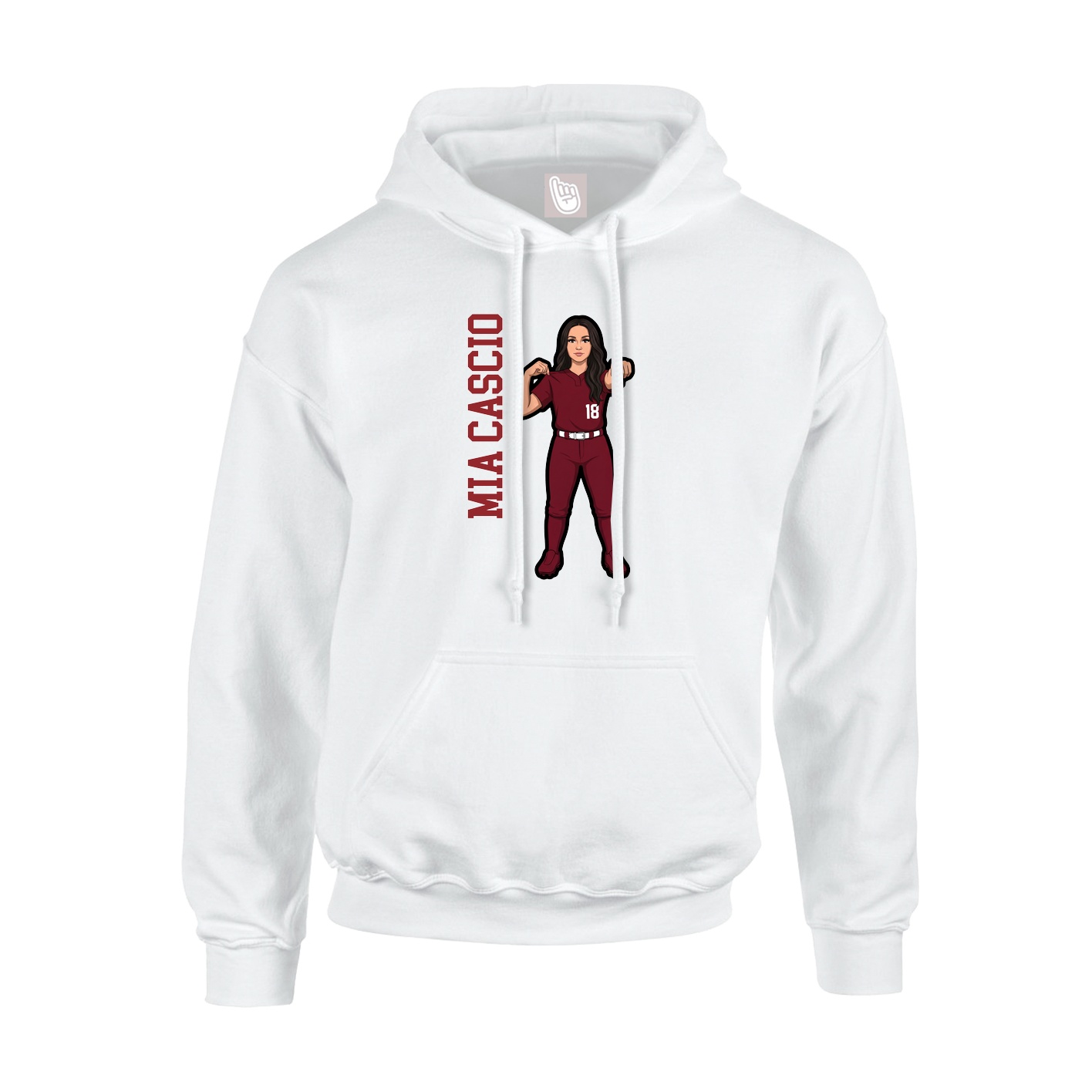 Hoodie — Name Vertical in White