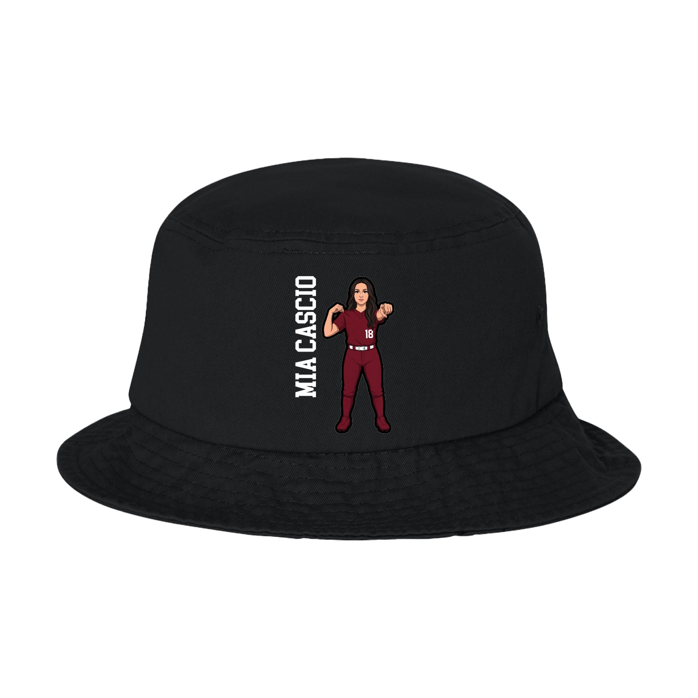 Bucket Cap — Name Vertical in Black