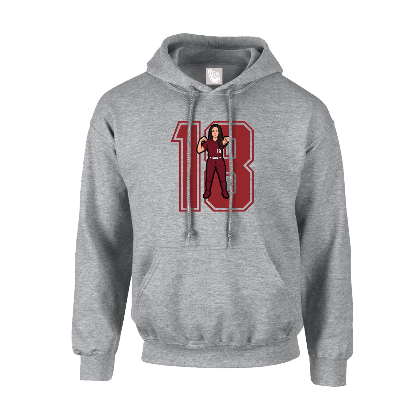 Hoodie — Number in Grey