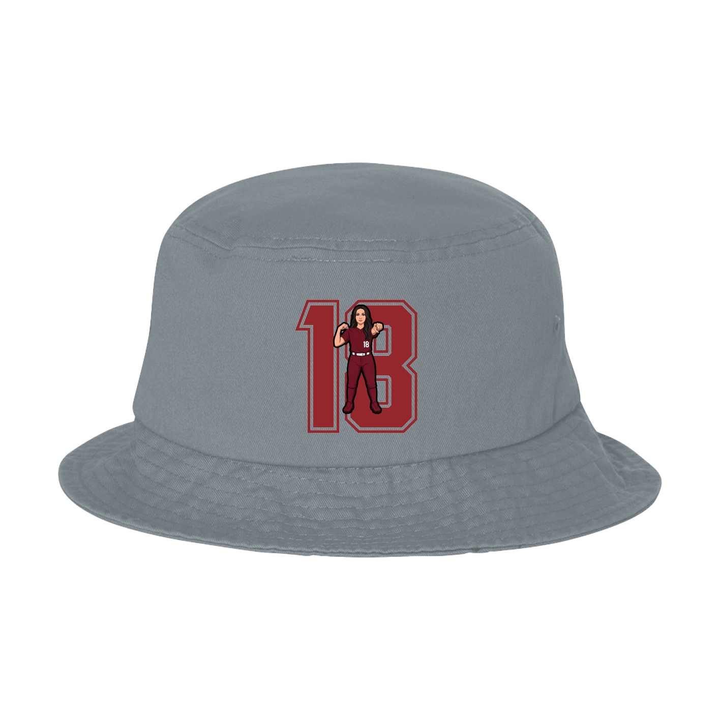 Bucket Cap — Number in Grey