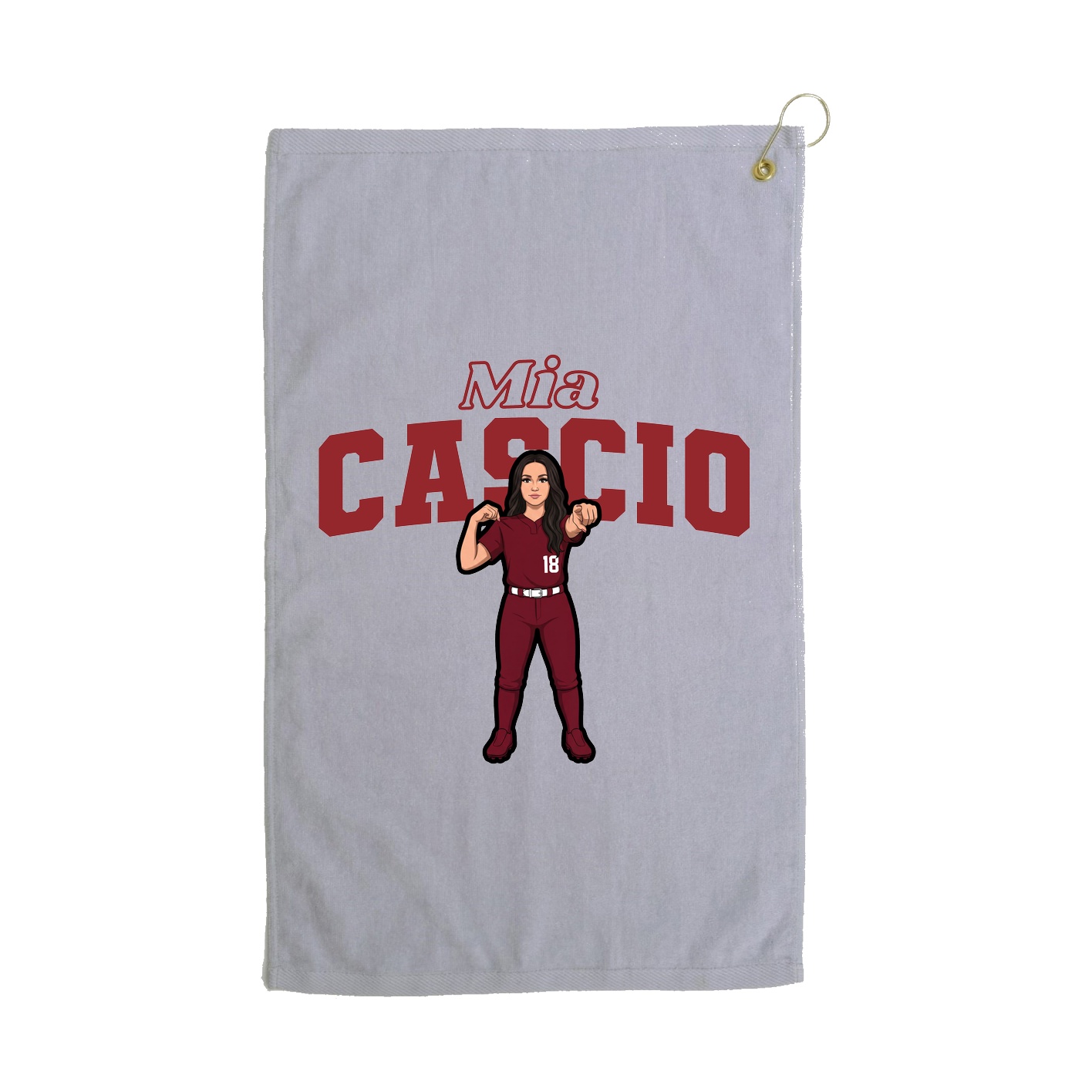 Golf Towel — Name Arch in Grey