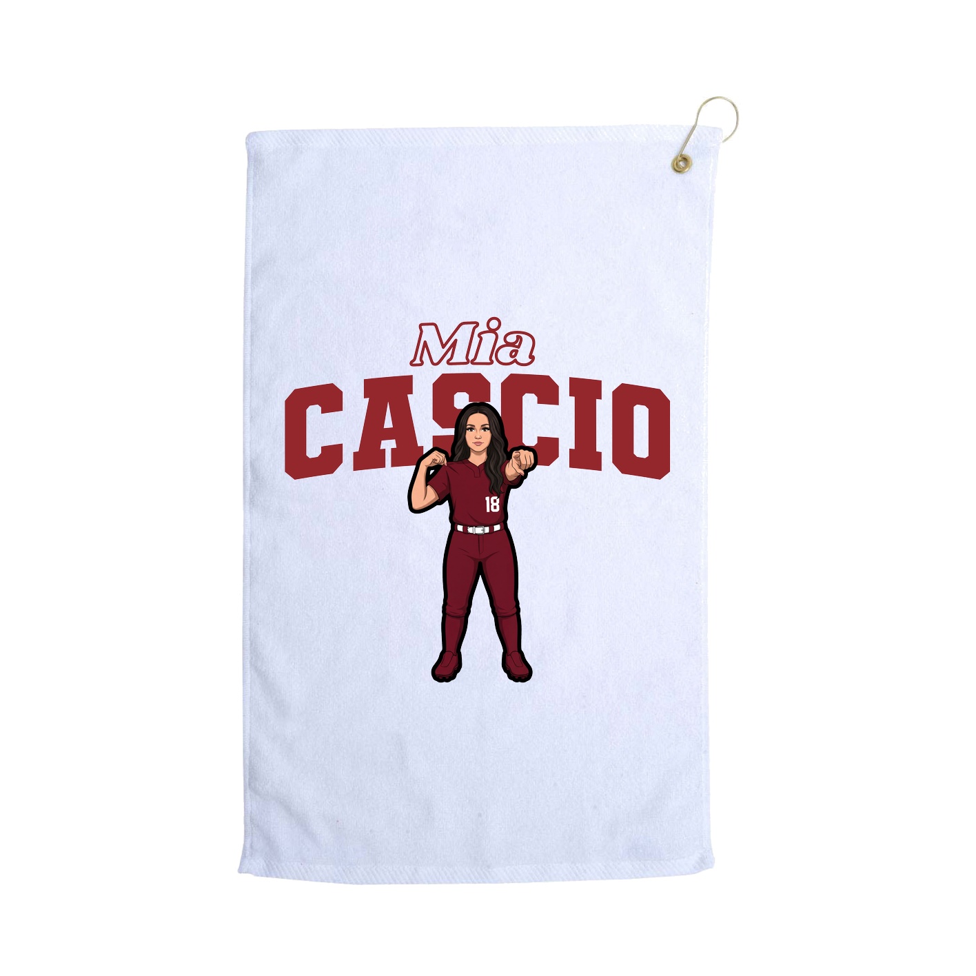 Golf Towel — Name Arch in White