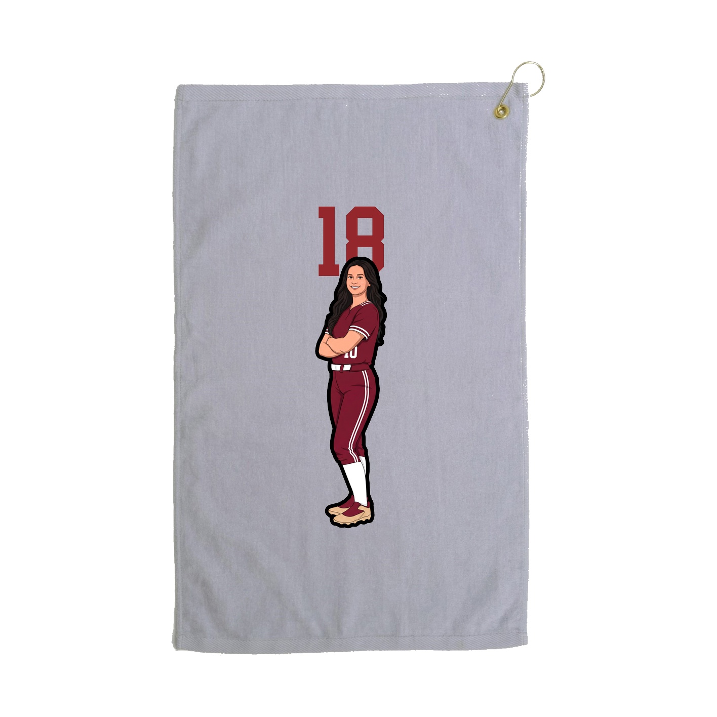 Golf Towel — Number Top in Grey