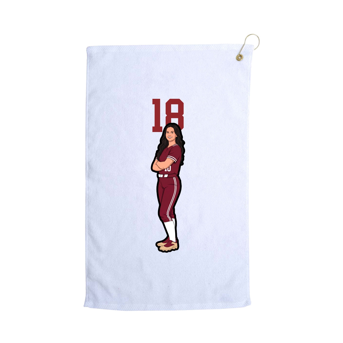 Golf Towel — Number Top in White