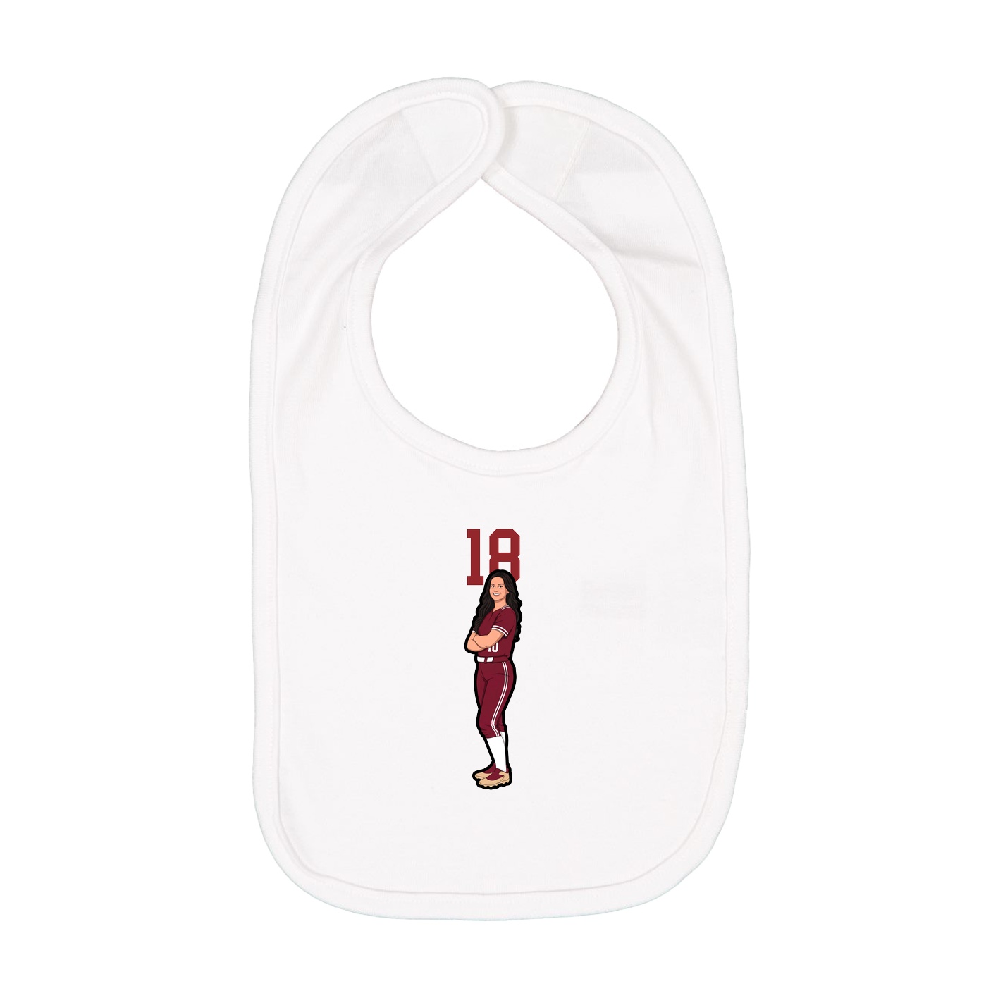 Infant Bib — Number Top in White