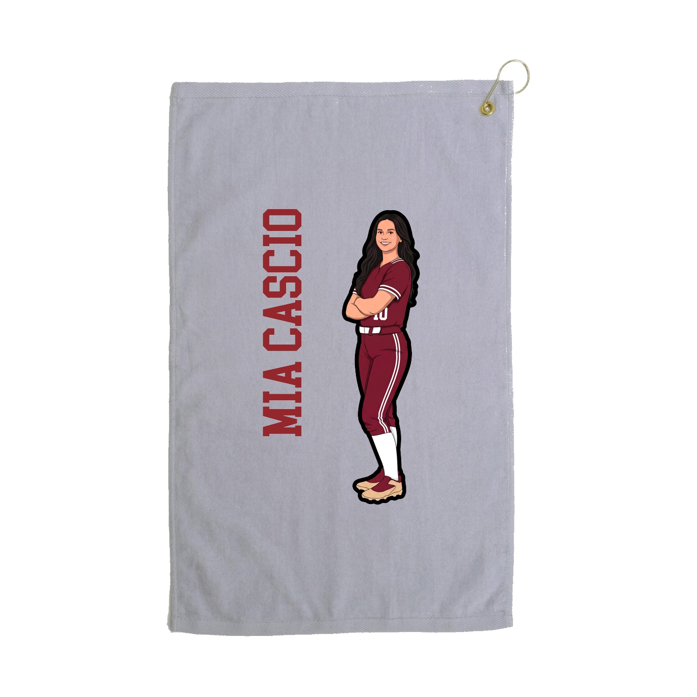 Golf Towel — Name Vertical in Grey