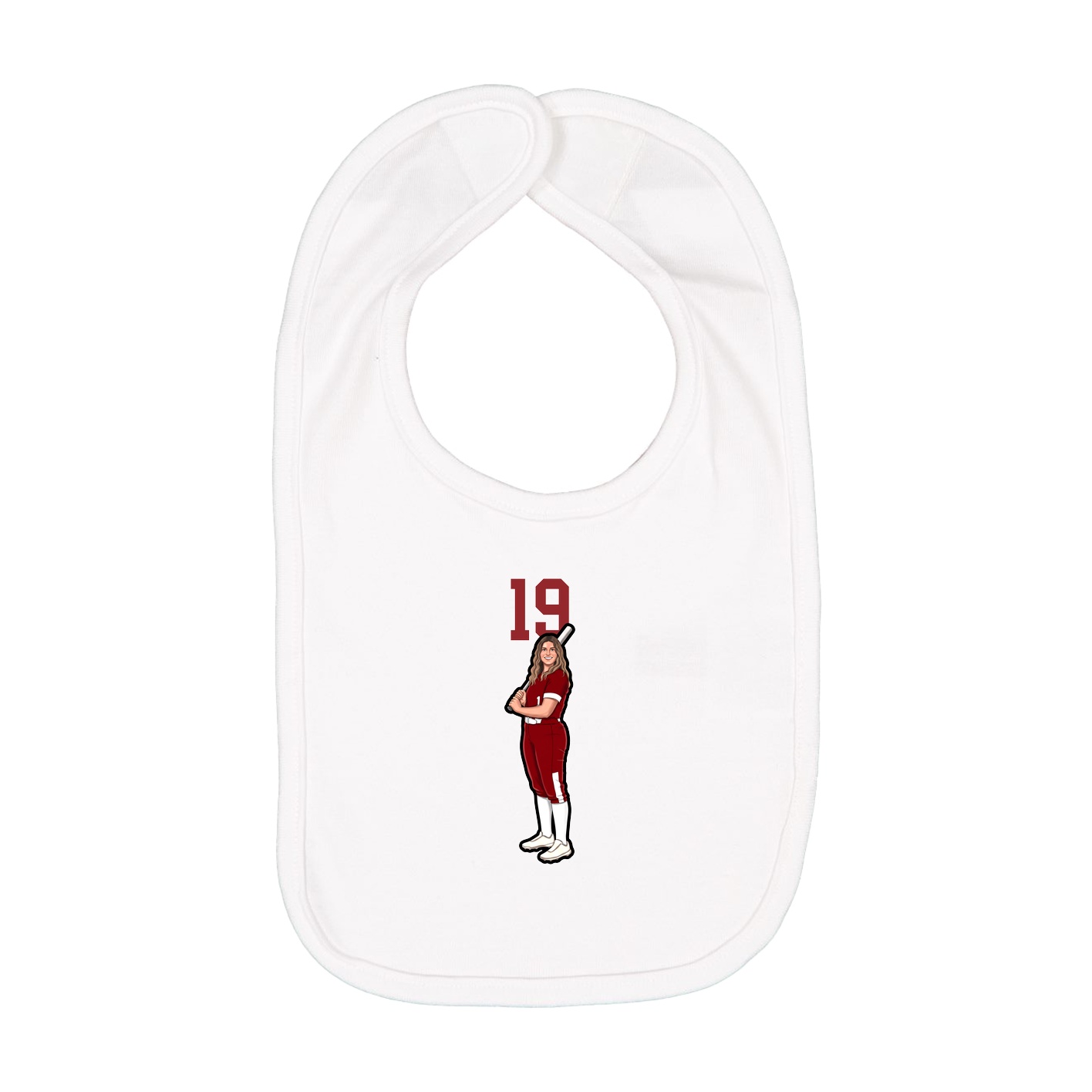 Infant Bib — Number Top in White