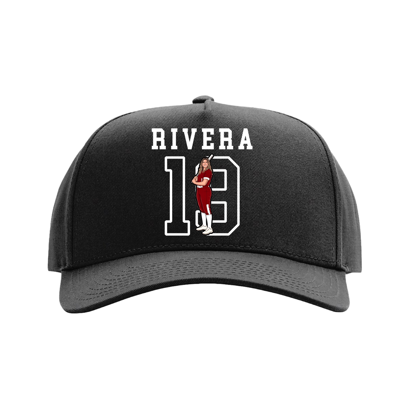 Full Fabric Five-Panel Champ Cap — Shirsey in Black