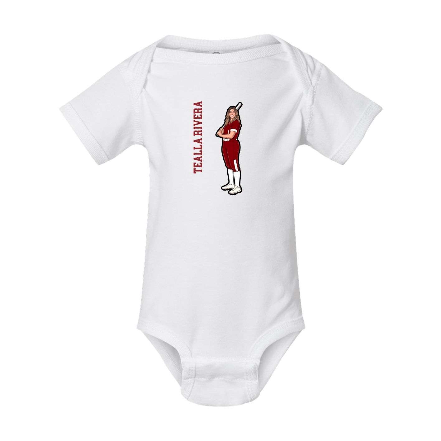 Baby Onesie — Name Vertical in White