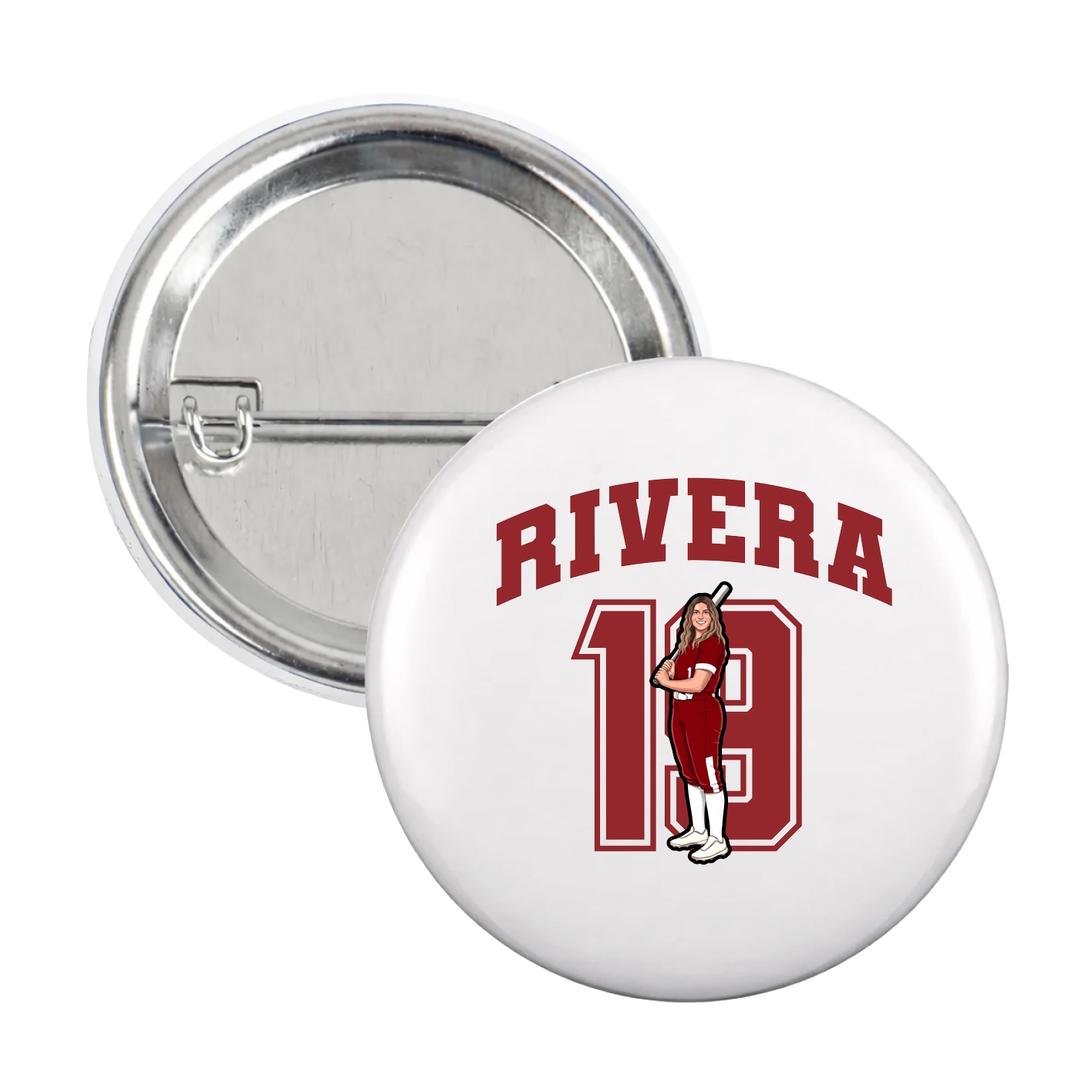 Game Day Button — Number in White