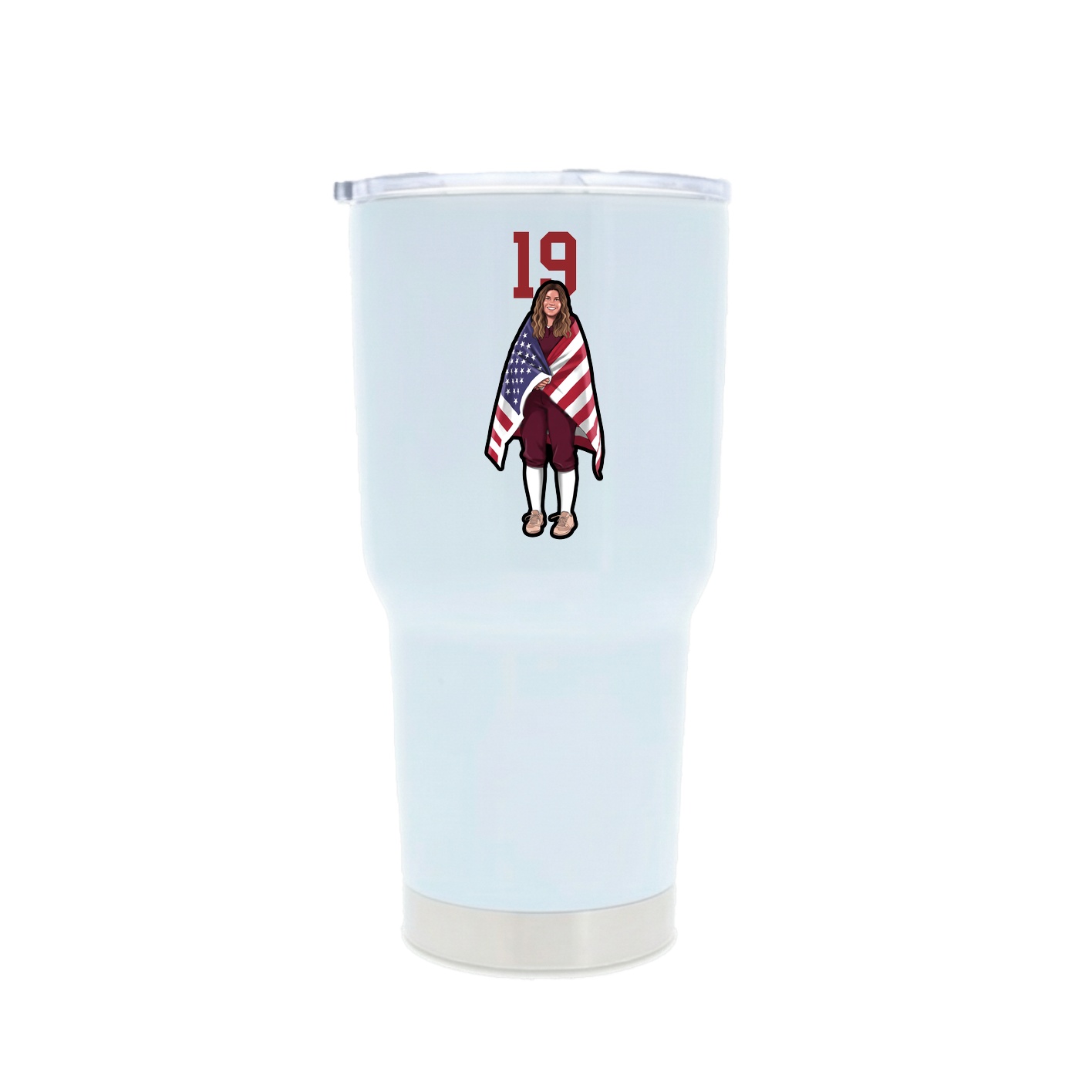 30oz Stainless Steel Tumbler — Number Top in White