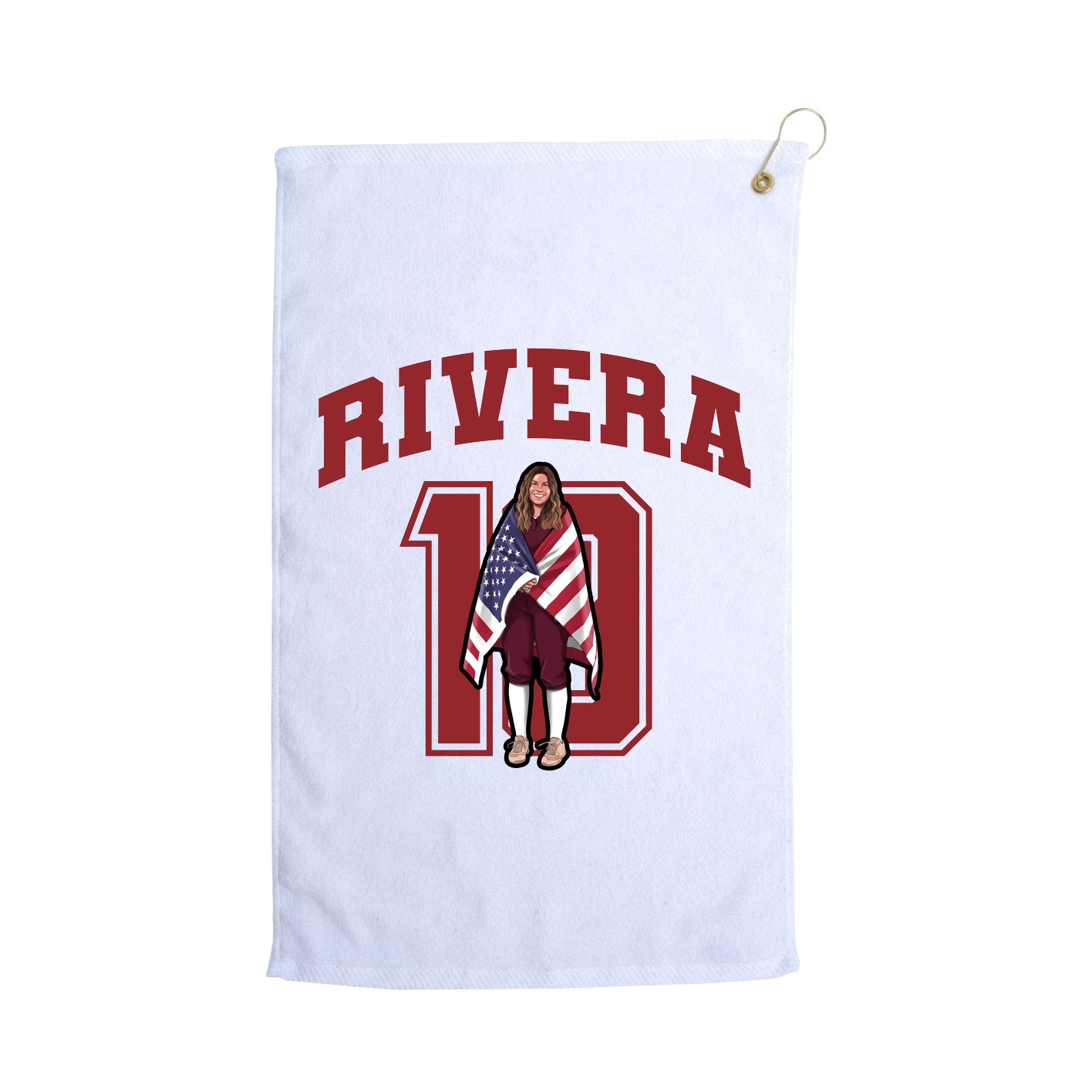 Golf Towel — Number in White