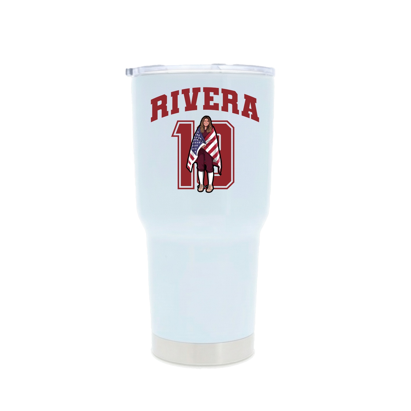 30oz Stainless Steel Tumbler — Number in White