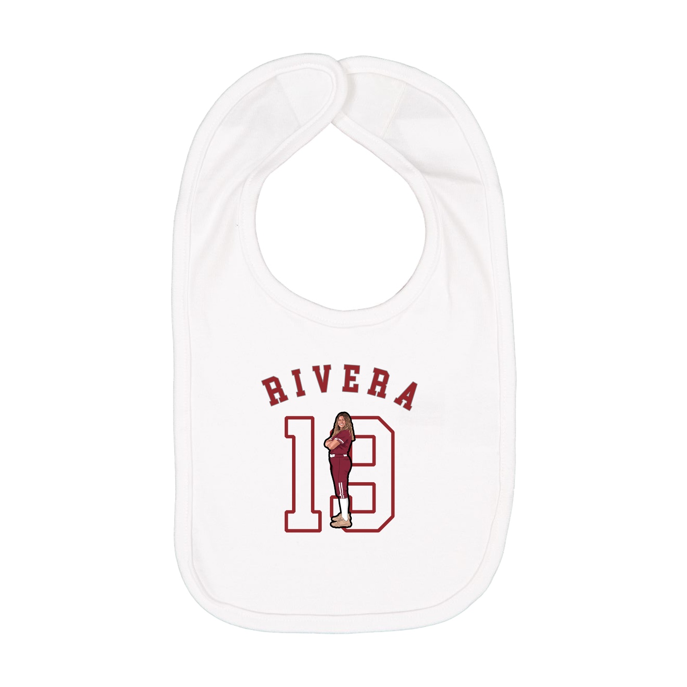 Infant Bib — Shirsey Arch in White