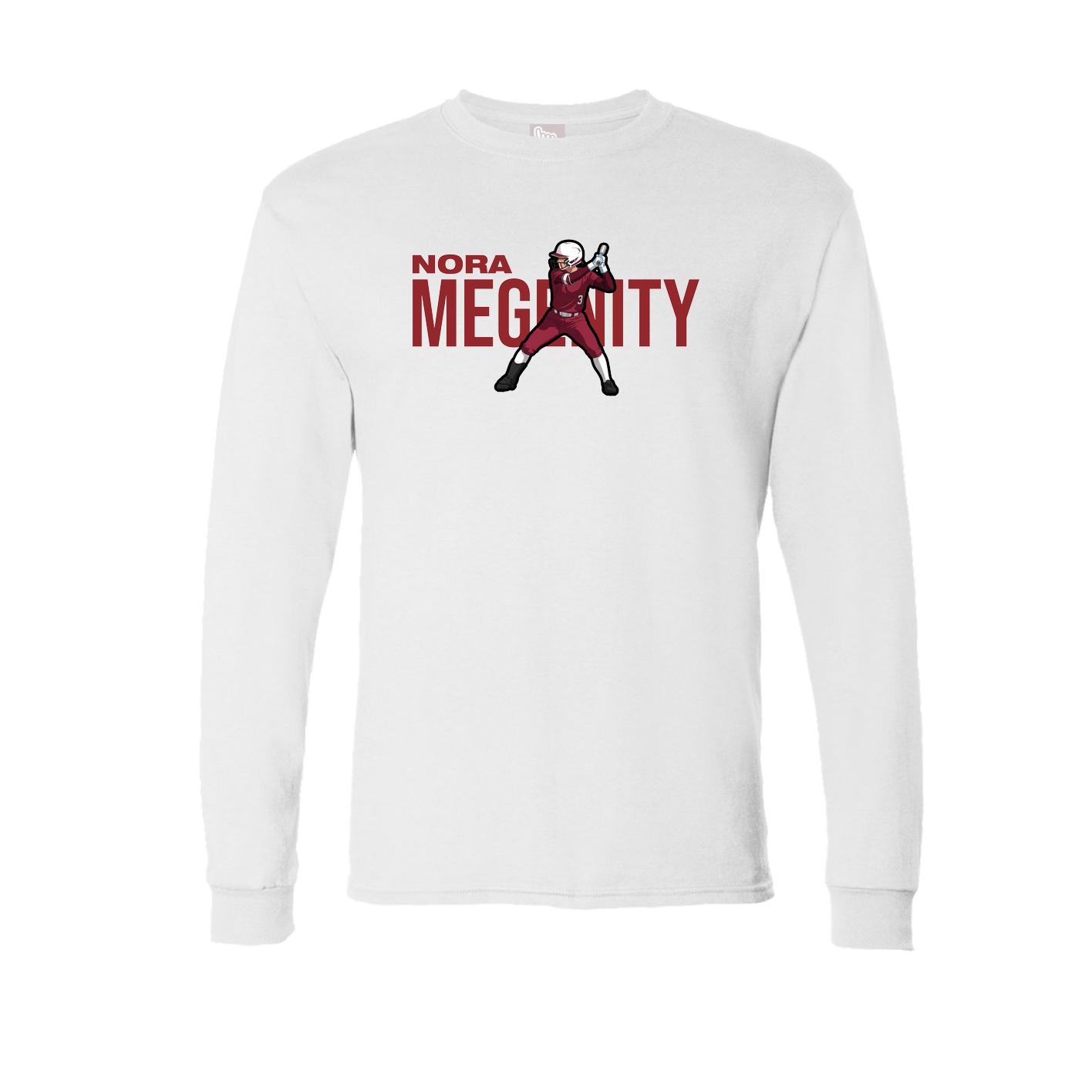 Long Sleeve Tee — Player Name in White
