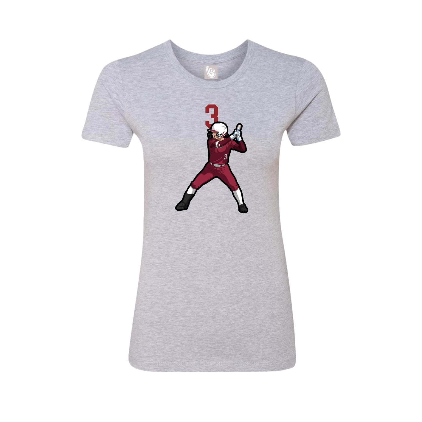 Fitted Women's Tee — Number Top in Grey