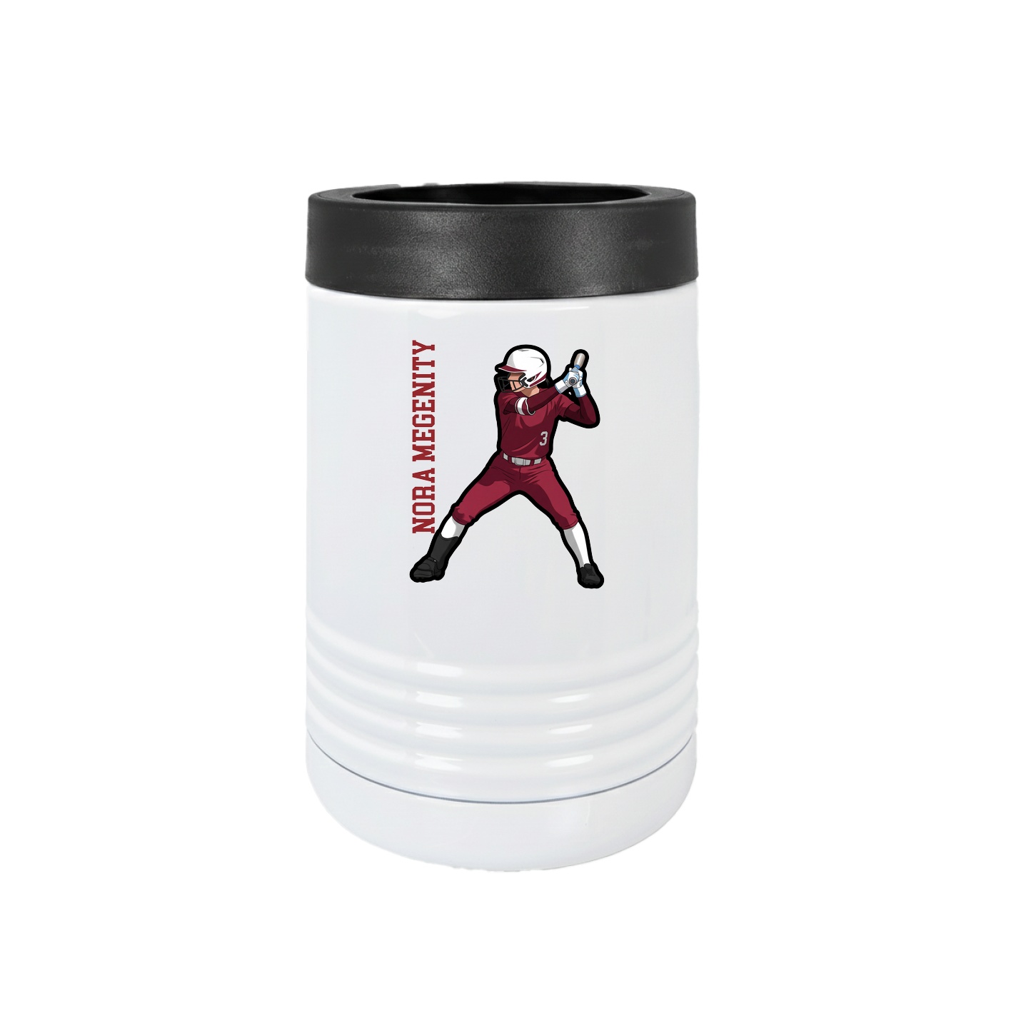 Beverage Holder — Name Vertical in White