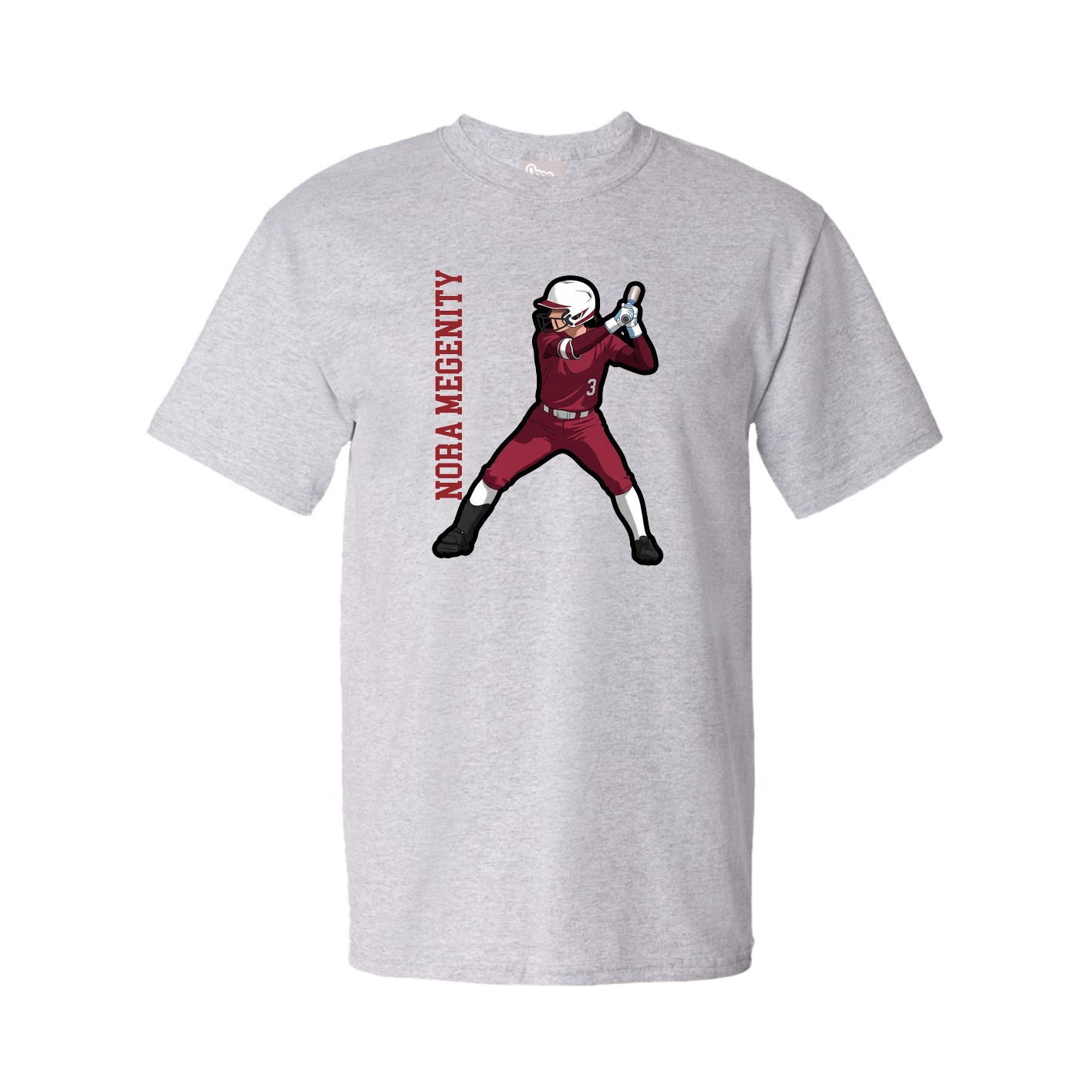 Tee — Name Vertical in Grey