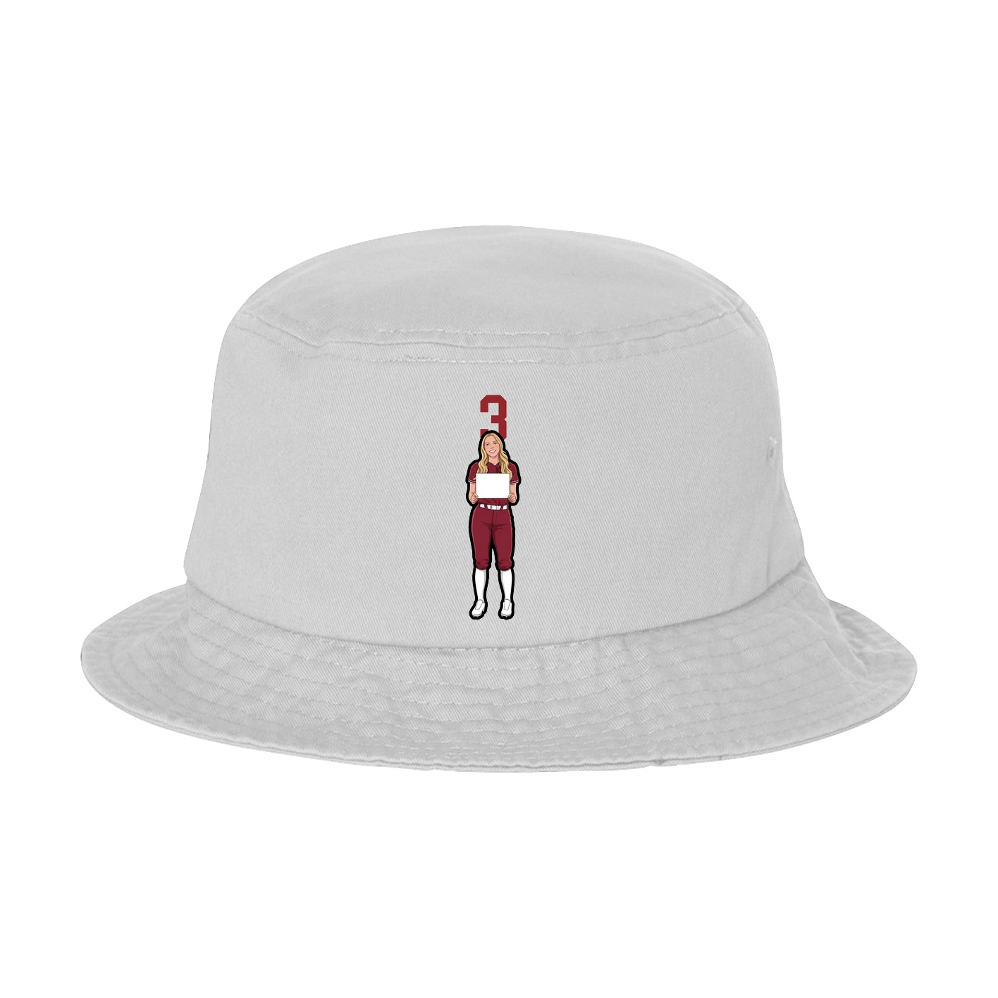 Bucket Cap — Number Top in White