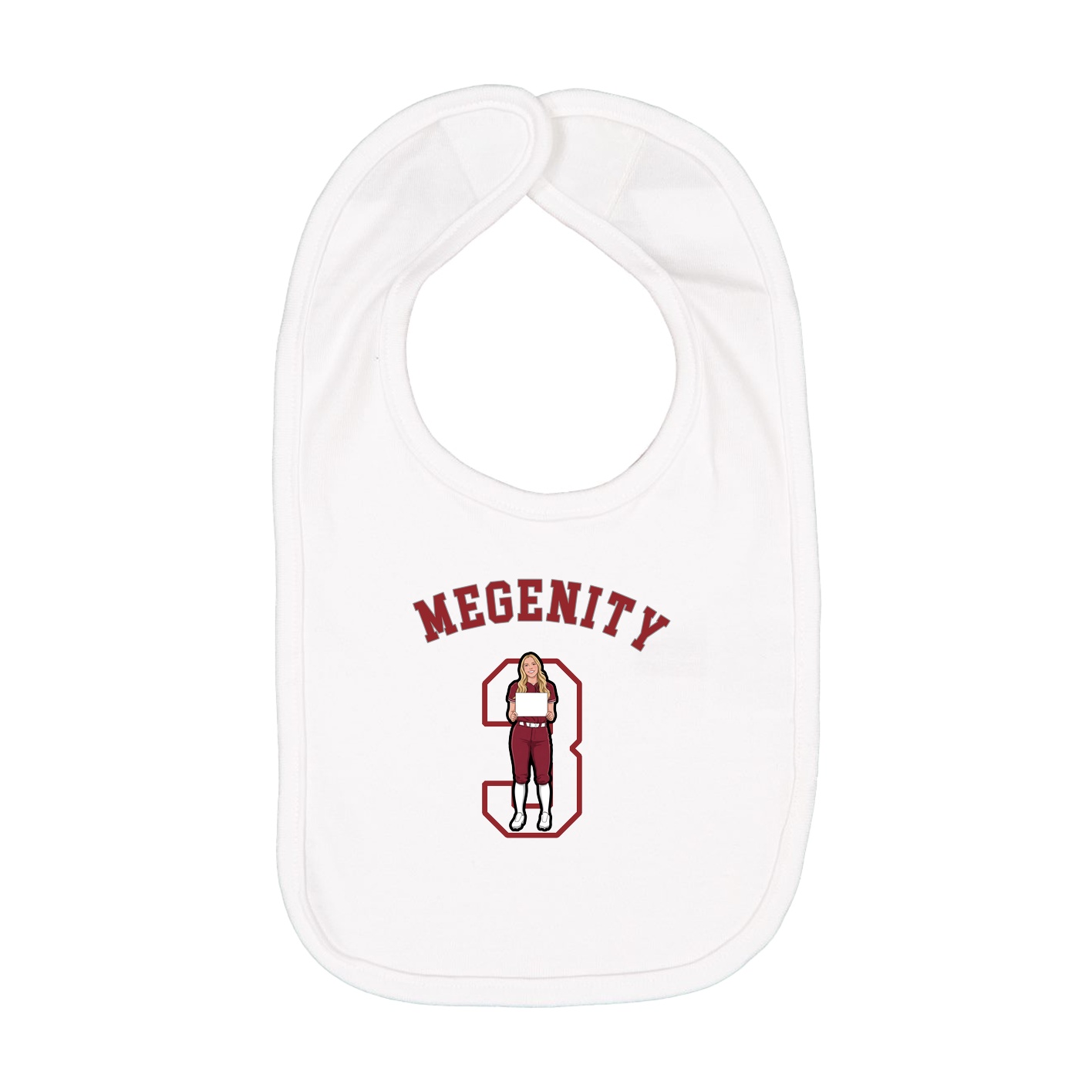 Infant Bib — Shirsey Arch in White