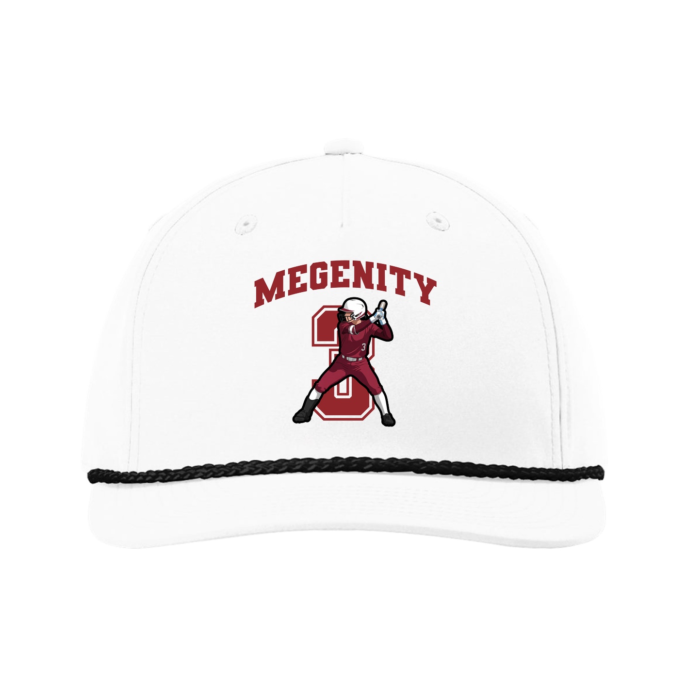 Five-Panel Classic Rope Cap — Number in White