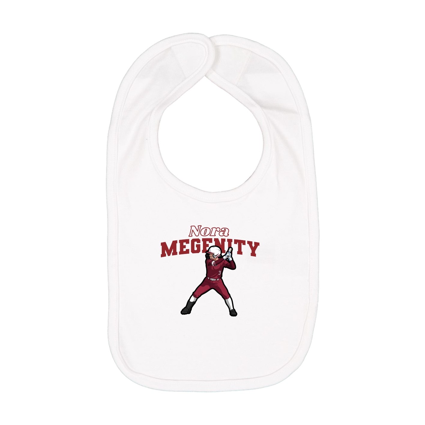 Infant Bib — Name Arch in White