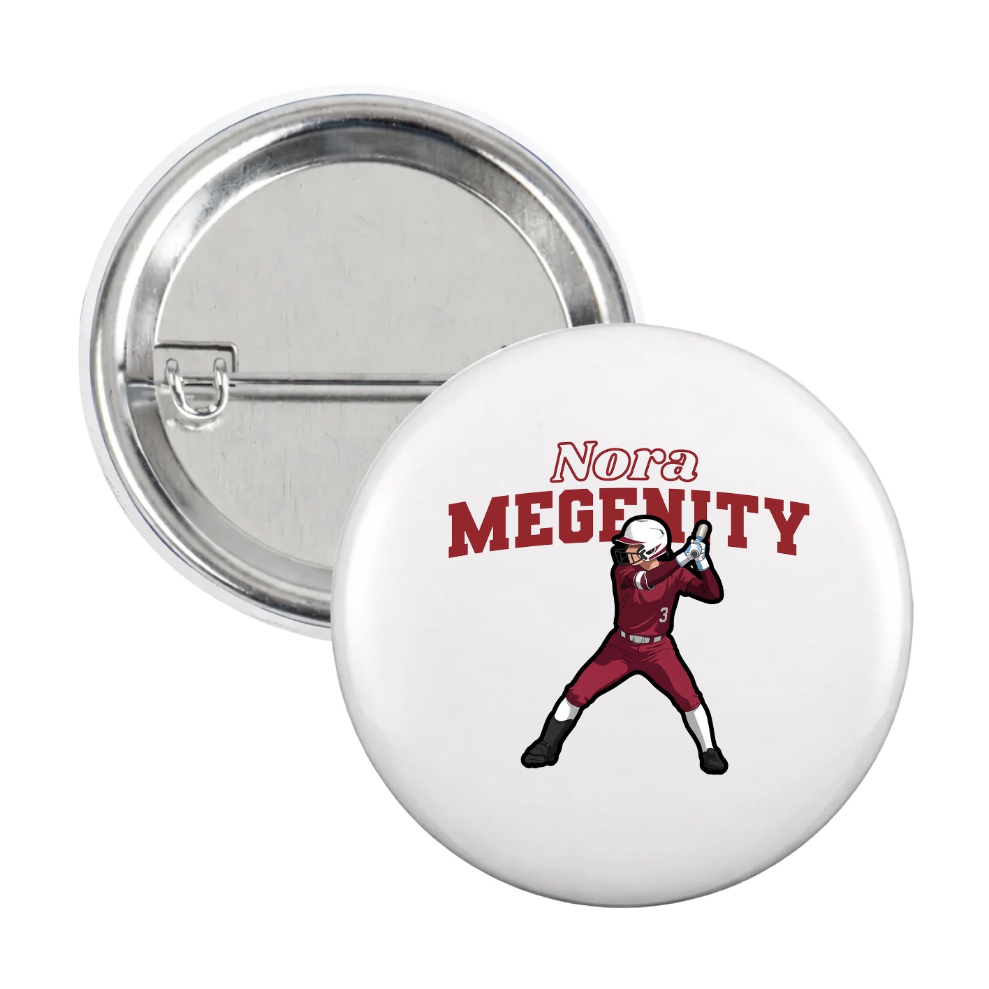 Game Day Button — Name Arch in White